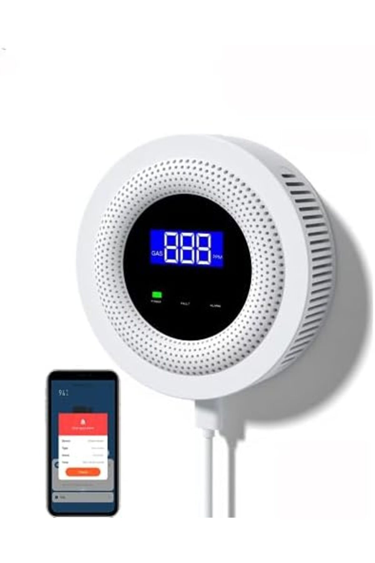 Generic-جهاز كشف تسرب الغاز الطبيعي Tuya WiFi من UanTii مزود بمستشعر تسرب غاز البترول المسال مع إنذار صوتي وجهاز تحكم عن بعد بتردد 433 ميجاهرتز 1