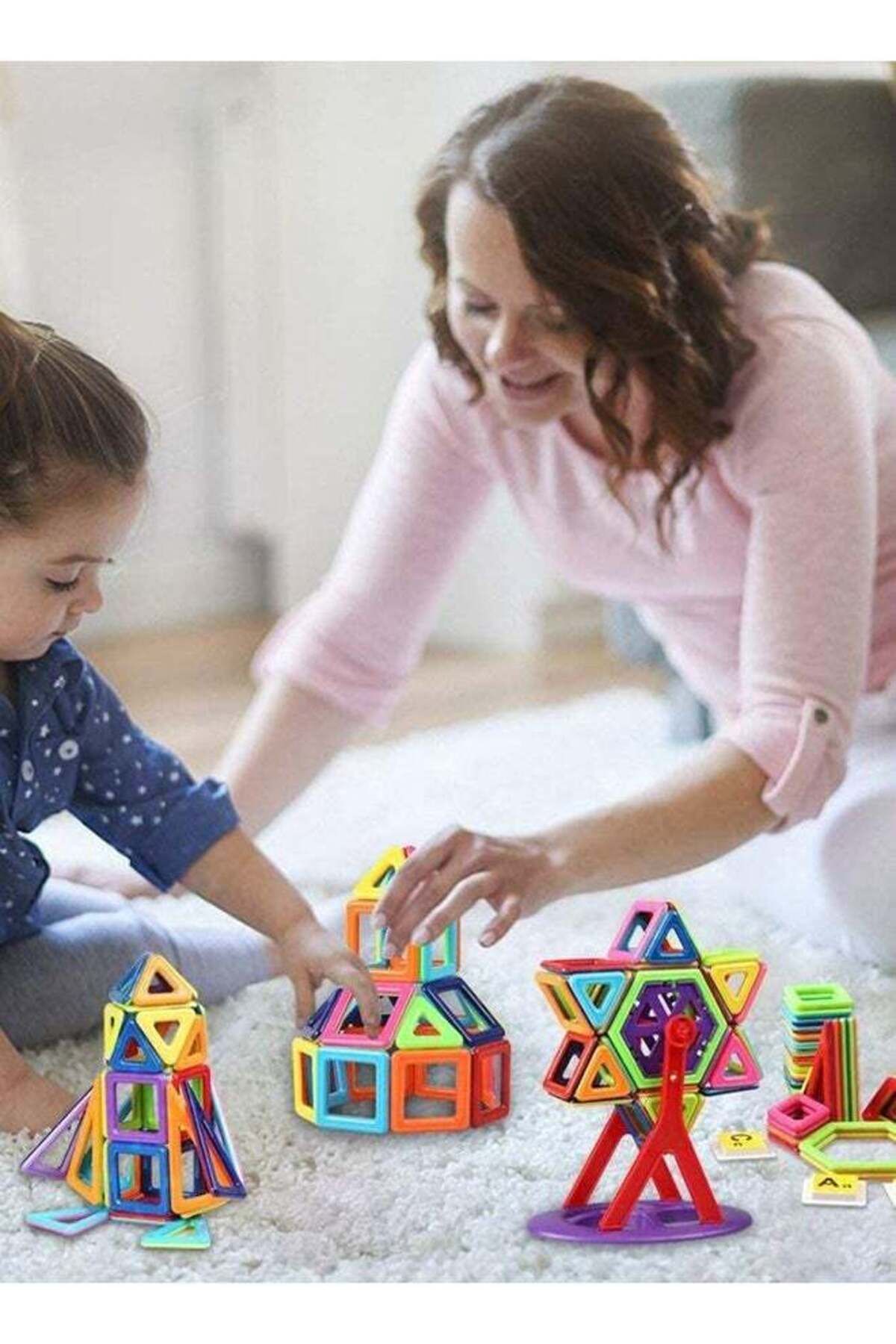 COOYA-Magnetic Building Blocks for Toddlers & Kids Set, Colourful and Durable 3D Building Blocks, 68 Pcs 8