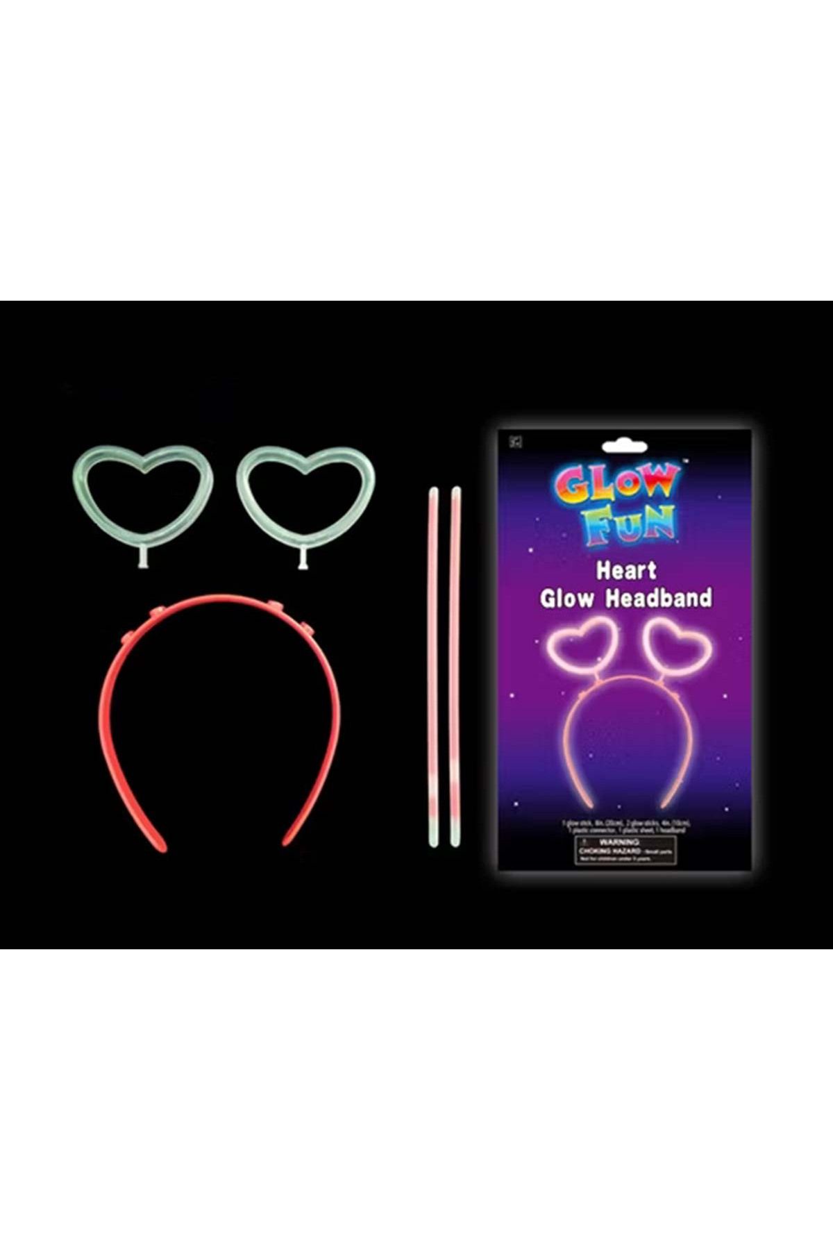 TTT Glow Stick Karanlıkta Yanan Fosforlu Kalp Taç 12 Adet
