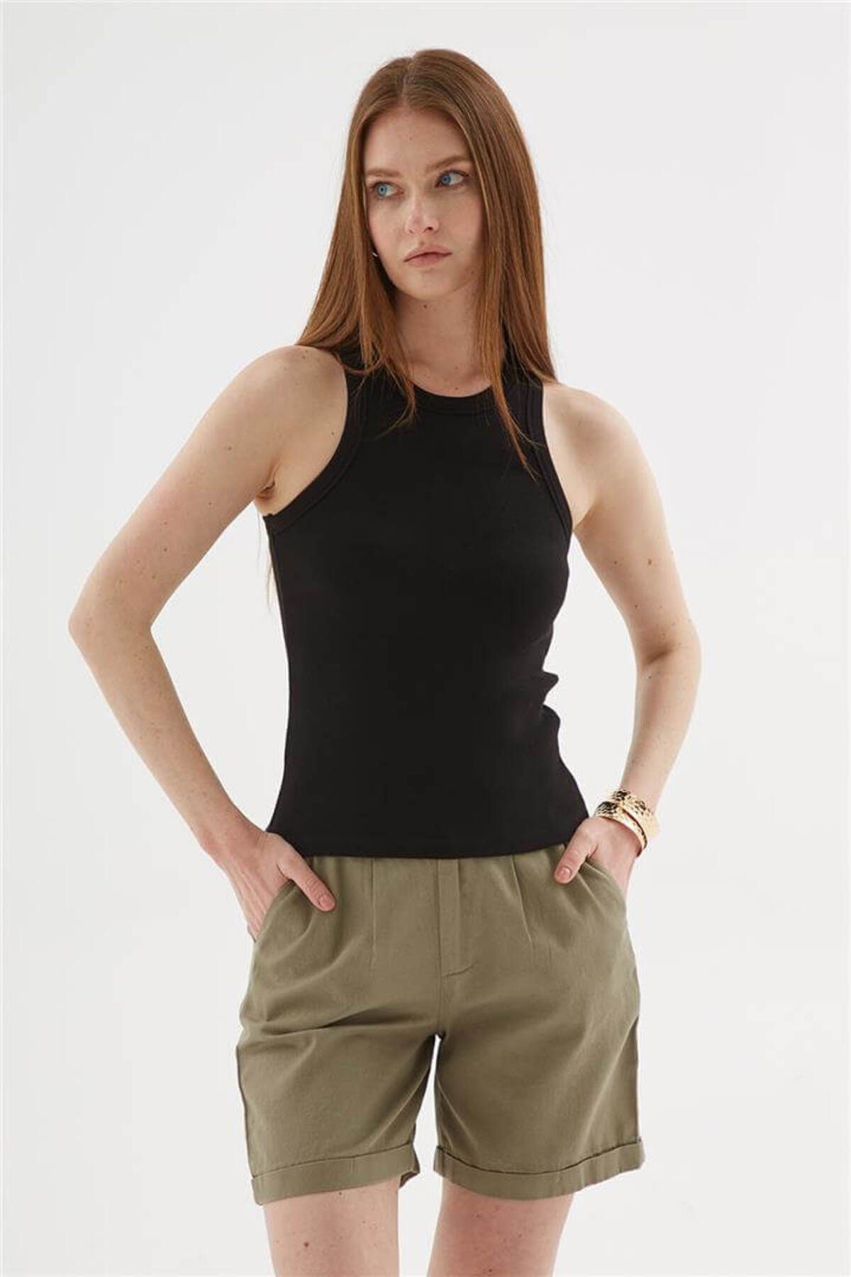 Fashion Friends Halter Yaka Atlet Siyah