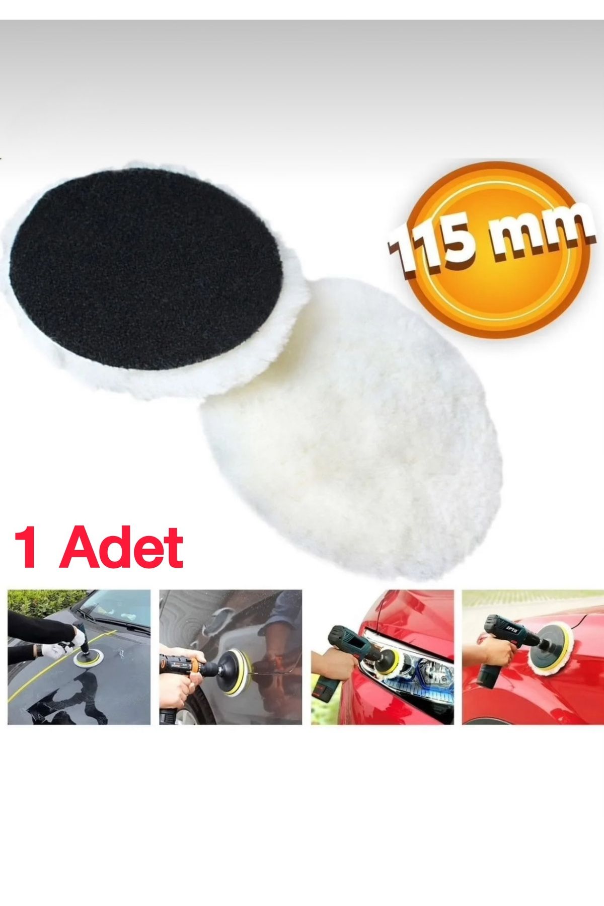 KAPMAX Oto Araç Araba Pasta Cila Pedi Kuzu Postu Keçesi 115 mm
