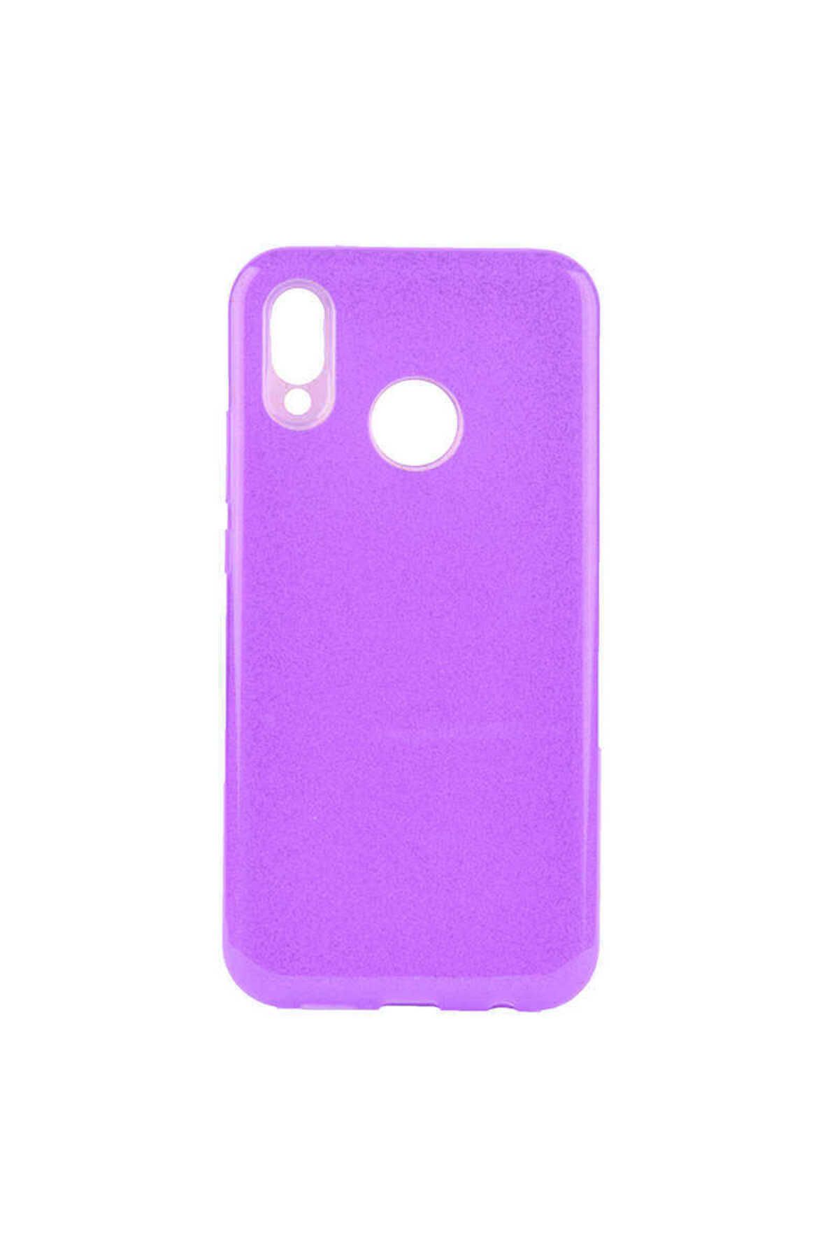 halkhouse Huawei Y9 2019 Kılıf Renkli Simli Parlak Şık Sert Kadın Kapak Shining Silikon