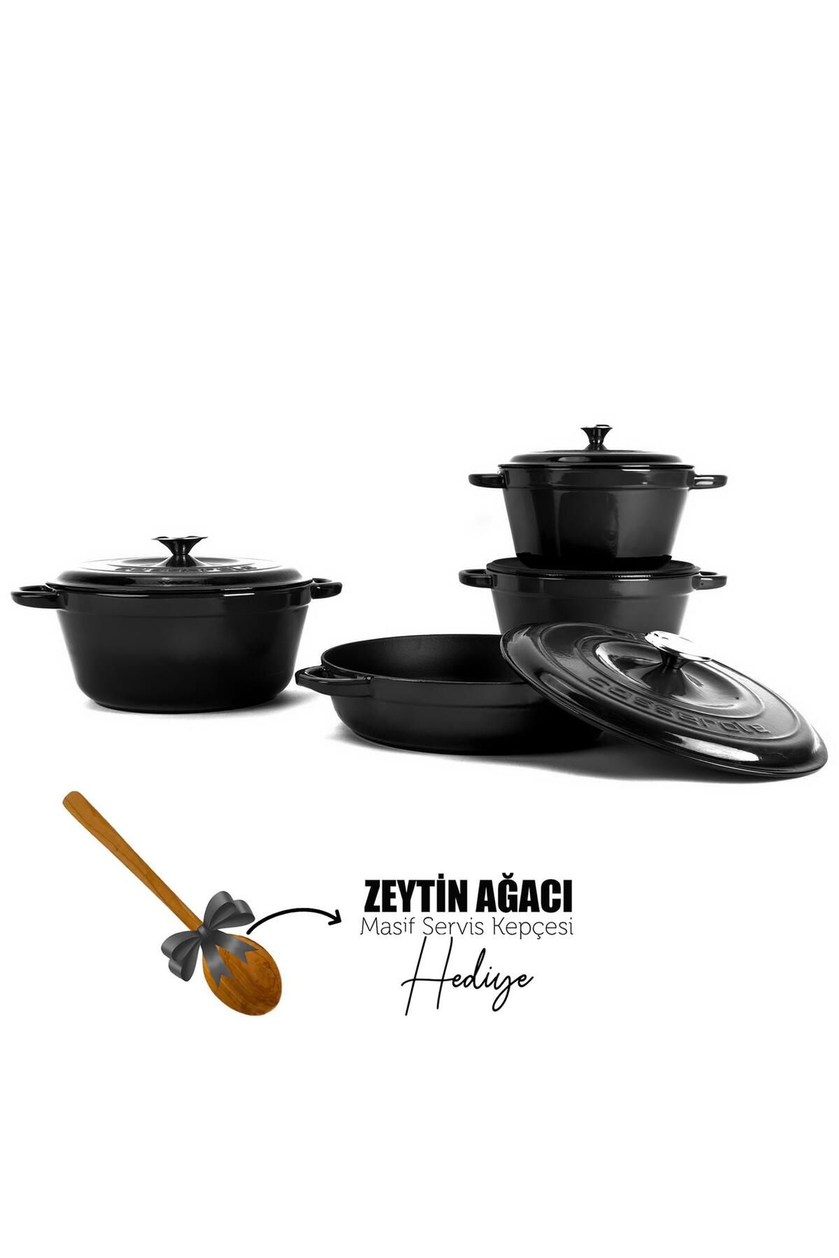Organik Hayat Dostu Lava Döküm 4X New Heritage Serisi Döküm Demir Tencere Seti
