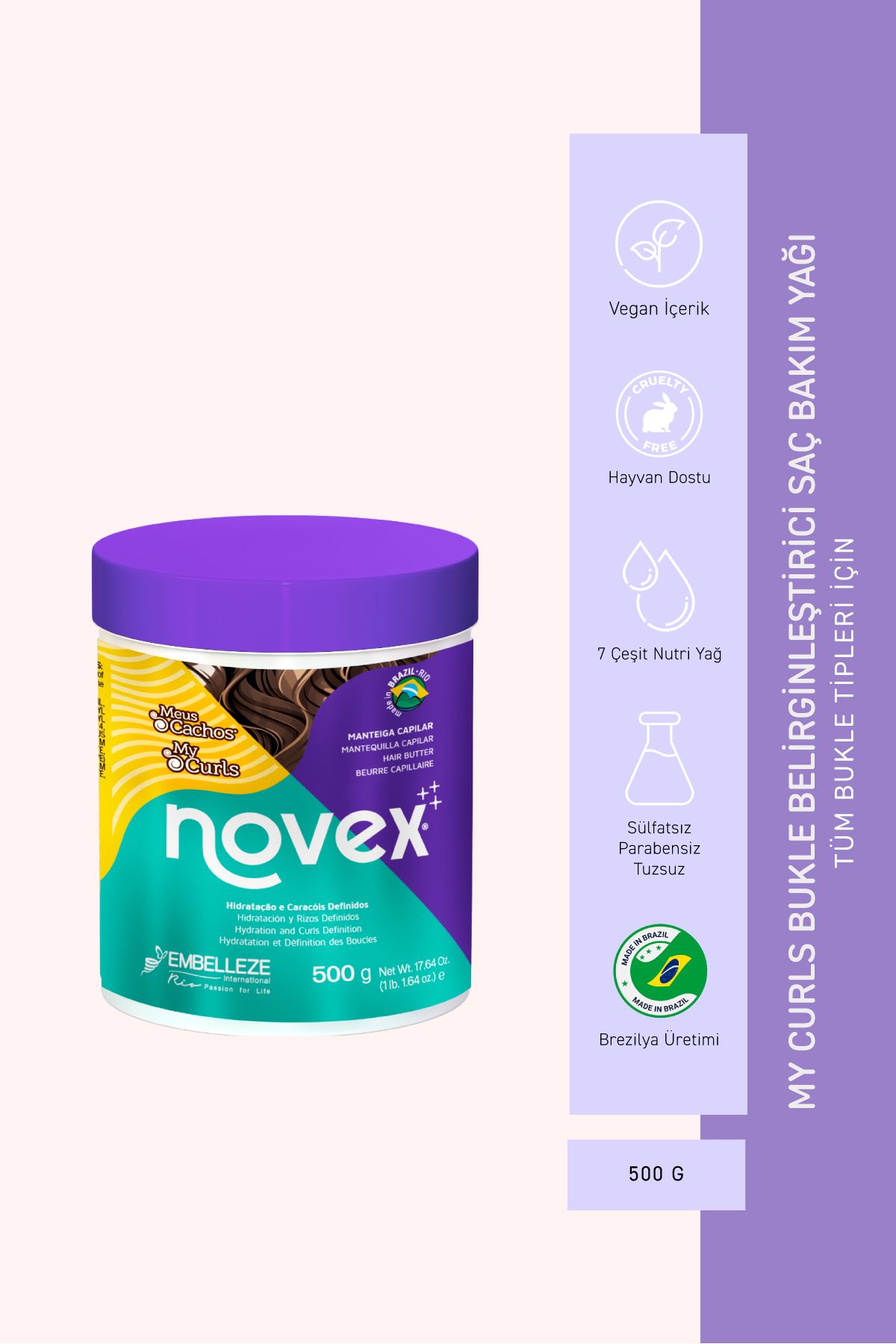 NOVEX My Curls - Bukle Belirginleştirici Saç Bakım Yağı 500g
