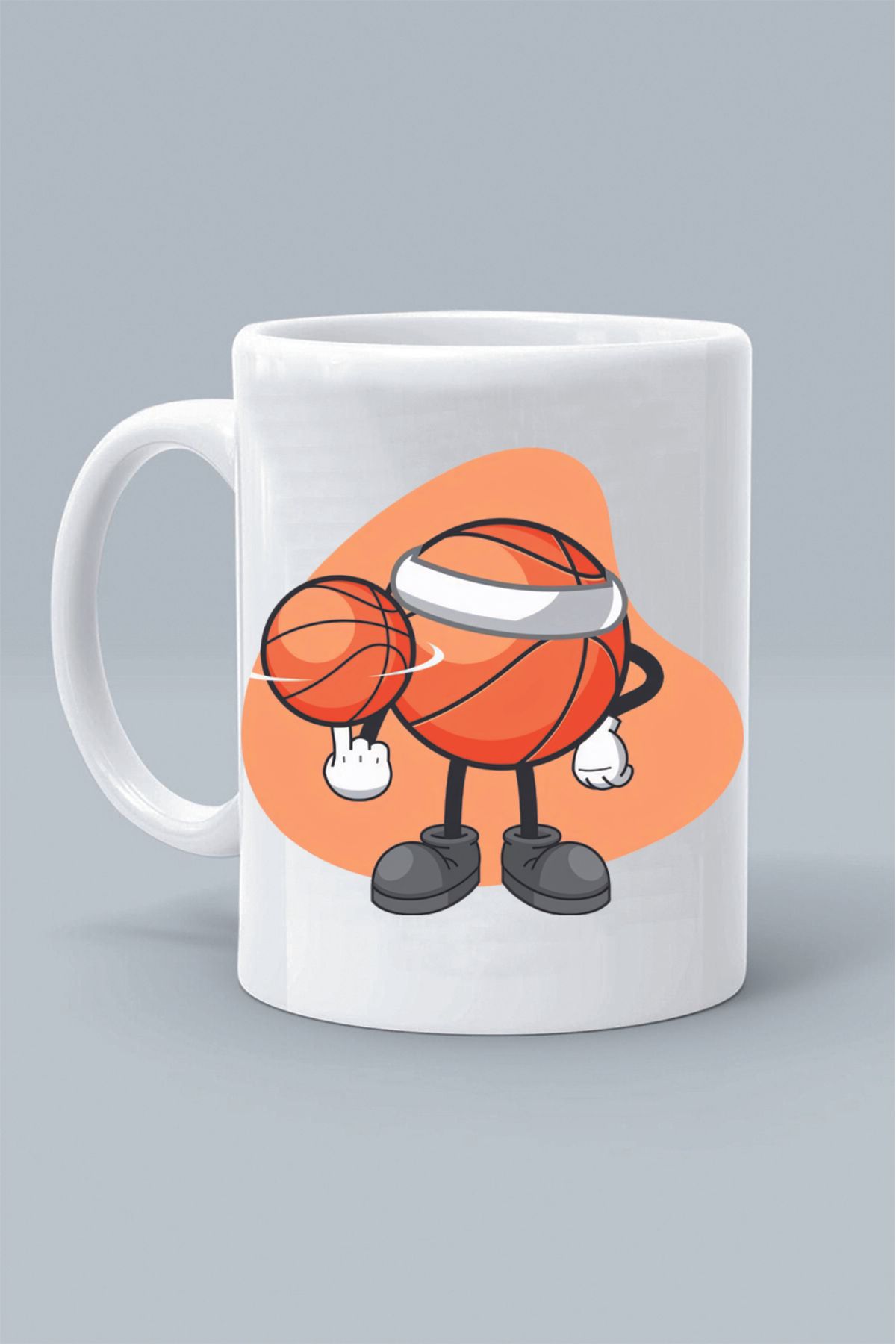 Olympus plus BASKETBOL TOP BASKETBALL SPOR TASARIM BASKILI BEYAZ KLASİK KUPA BARDAK