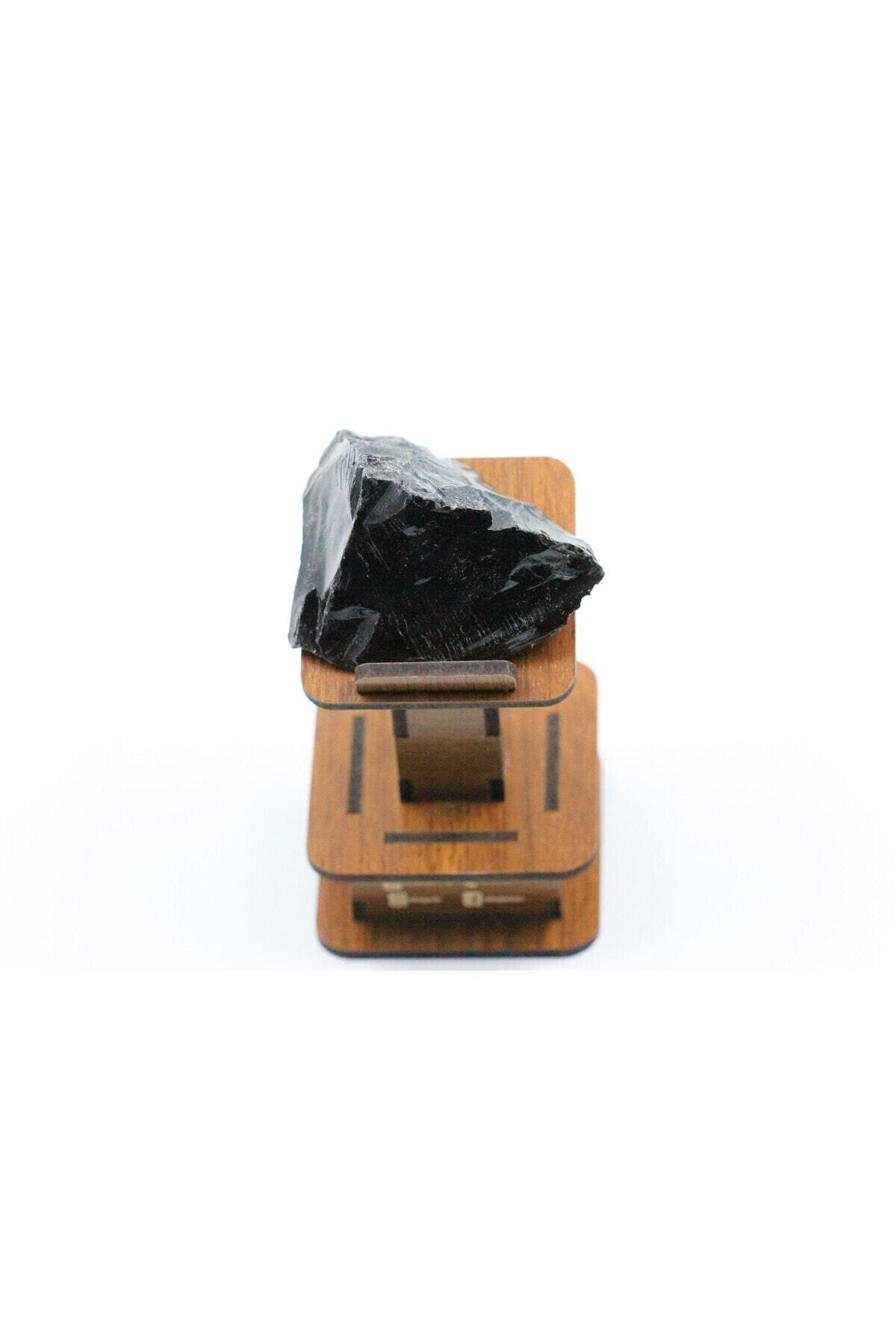 Elioure Doğal Obsidyen Rainbow Taşı Ham Parça, 35-50gr, Standlı, Enerji Dolu, Şifa Verici