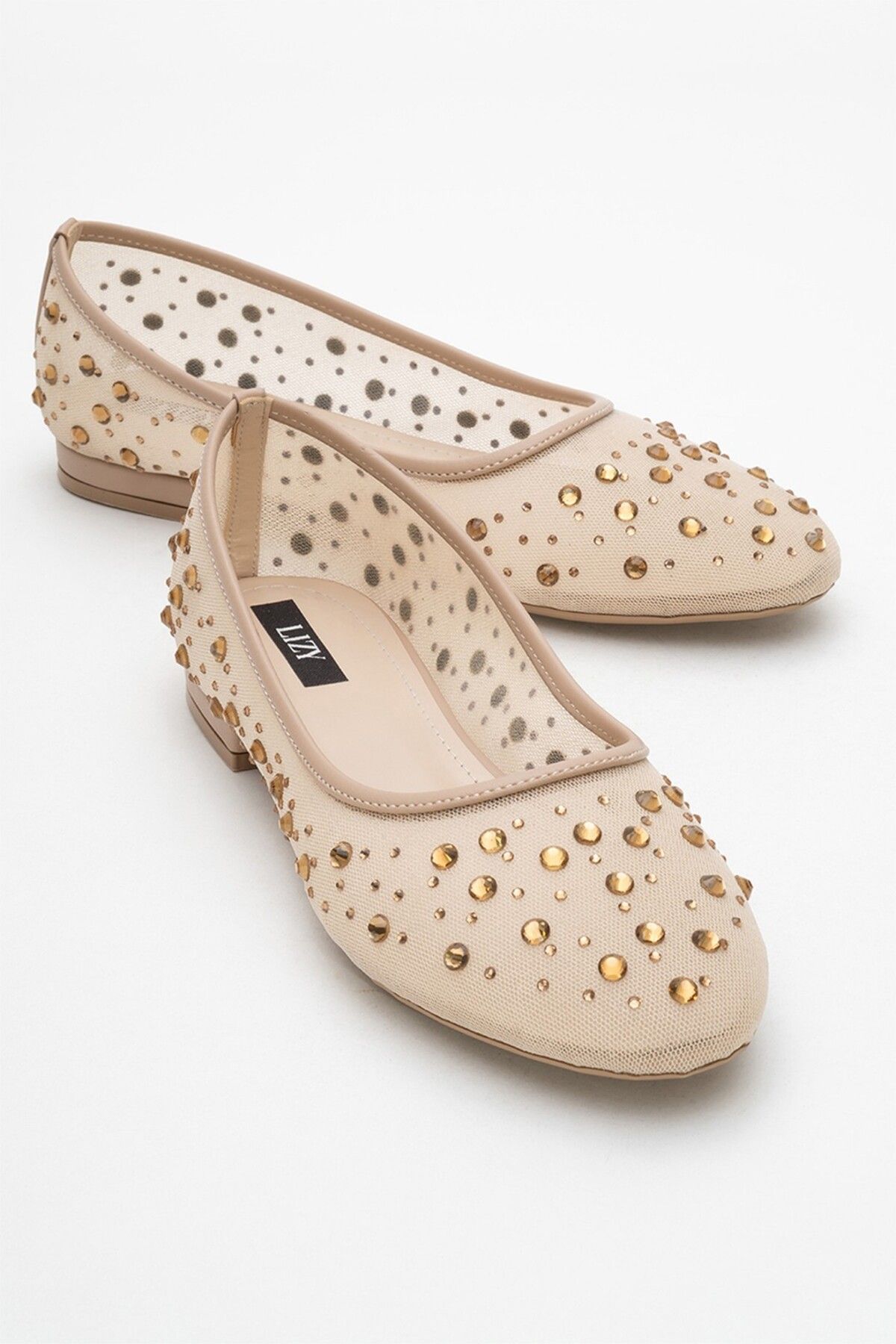 Lizy Shoes File Taş Detaylı Babet