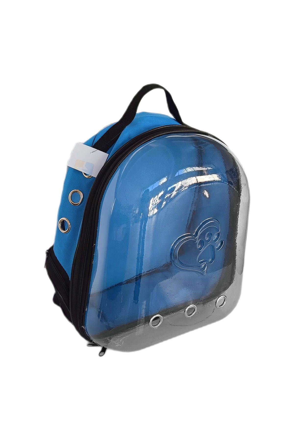 Modafiks Kalpli Patili Astronot Şeffaf Taşıma Sırt Çantası Mavi 24x32x42 cm