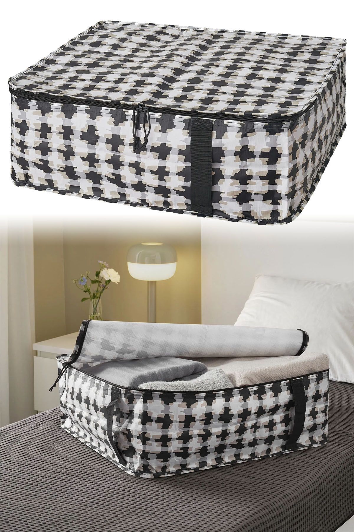 Binbirreyon Fermuarlı Yatak Altı Hurç 55x49x15cm Depolama Kutusu DF065