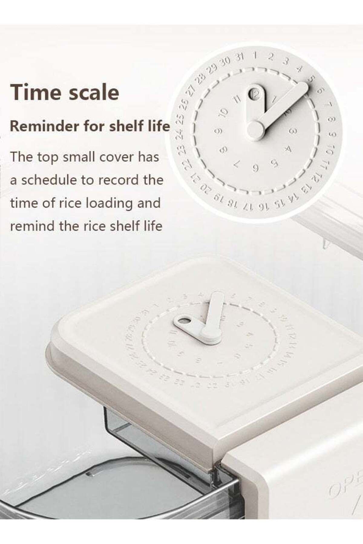 COOYA-Rice Box,Sealed Against Moisture,With Time Indicator,Insect-Proof Design,Suitable for Storing Food 3