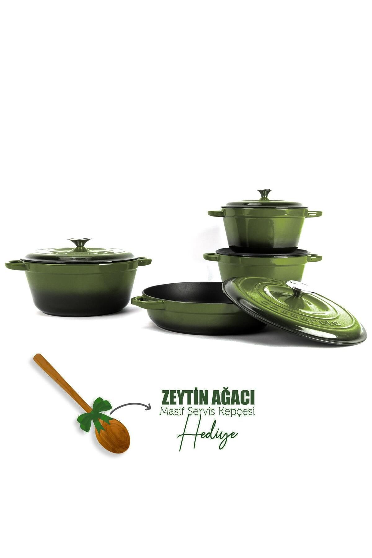 Organik Hayat Dostu Lava Döküm 4X New Heritage Serisi Döküm Demir Tencere Seti