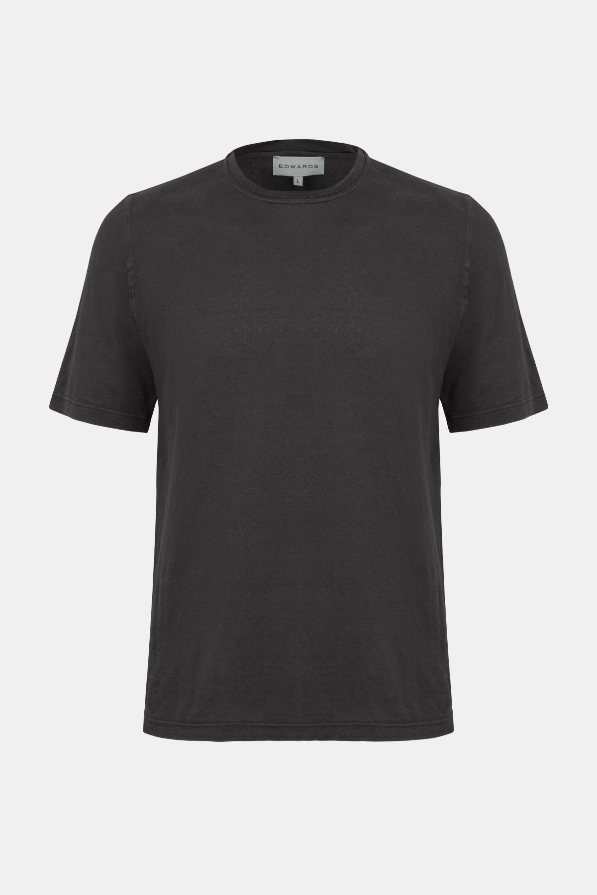Edwards Erkek Yeşil Bisiklet Yaka Keten T-Shirt