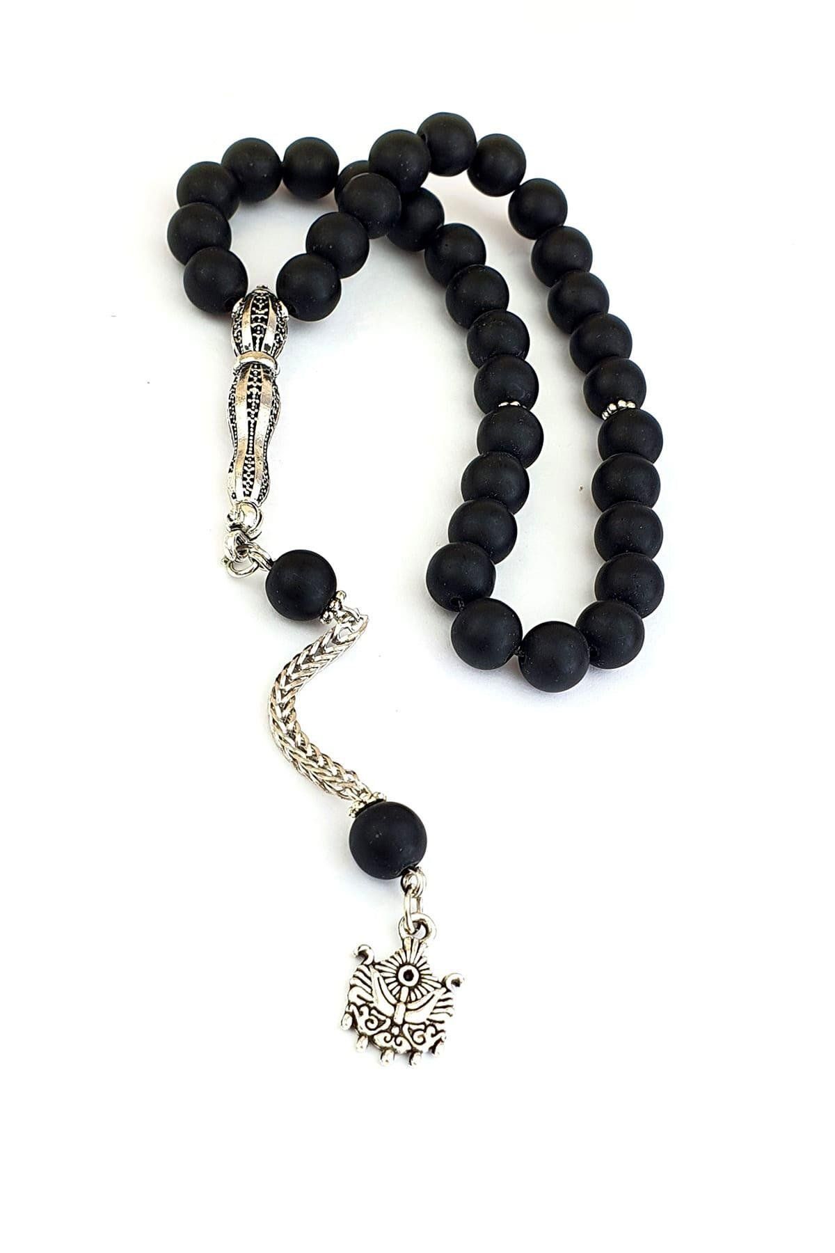 OSESHOP Mat Oniks Taşlı Çelik İmameli Tasarım Tesbih
