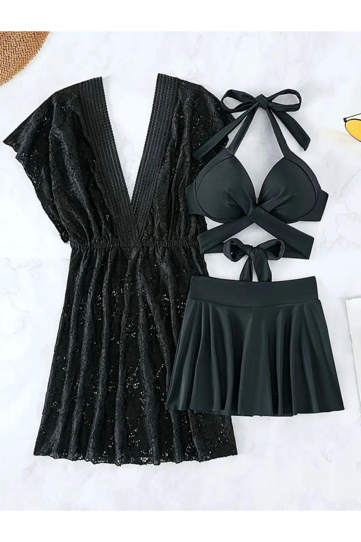 CN Yeni Kadın Bikini Takımı Etekli 3’lü Set