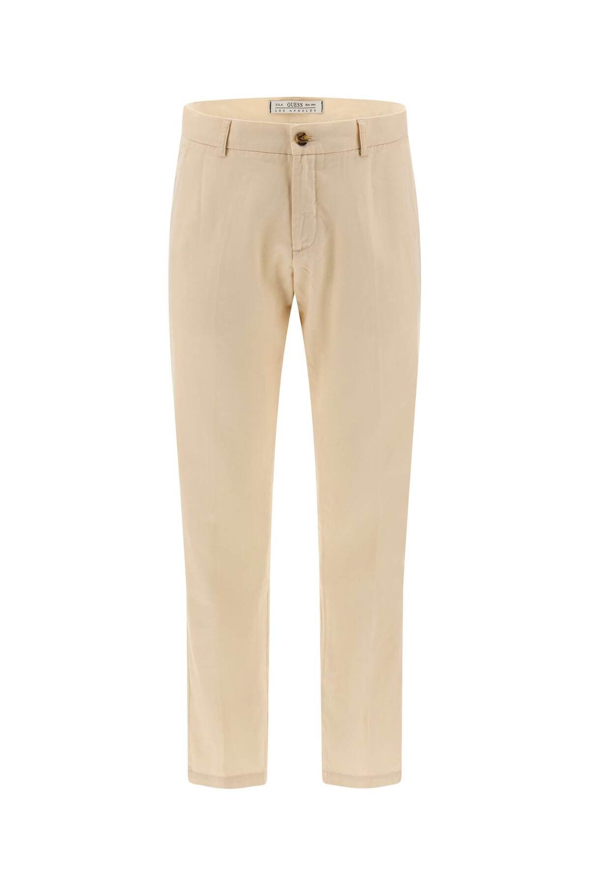 Guess Myron Erkek Keten Karışımlı Regular Fit Pantolon