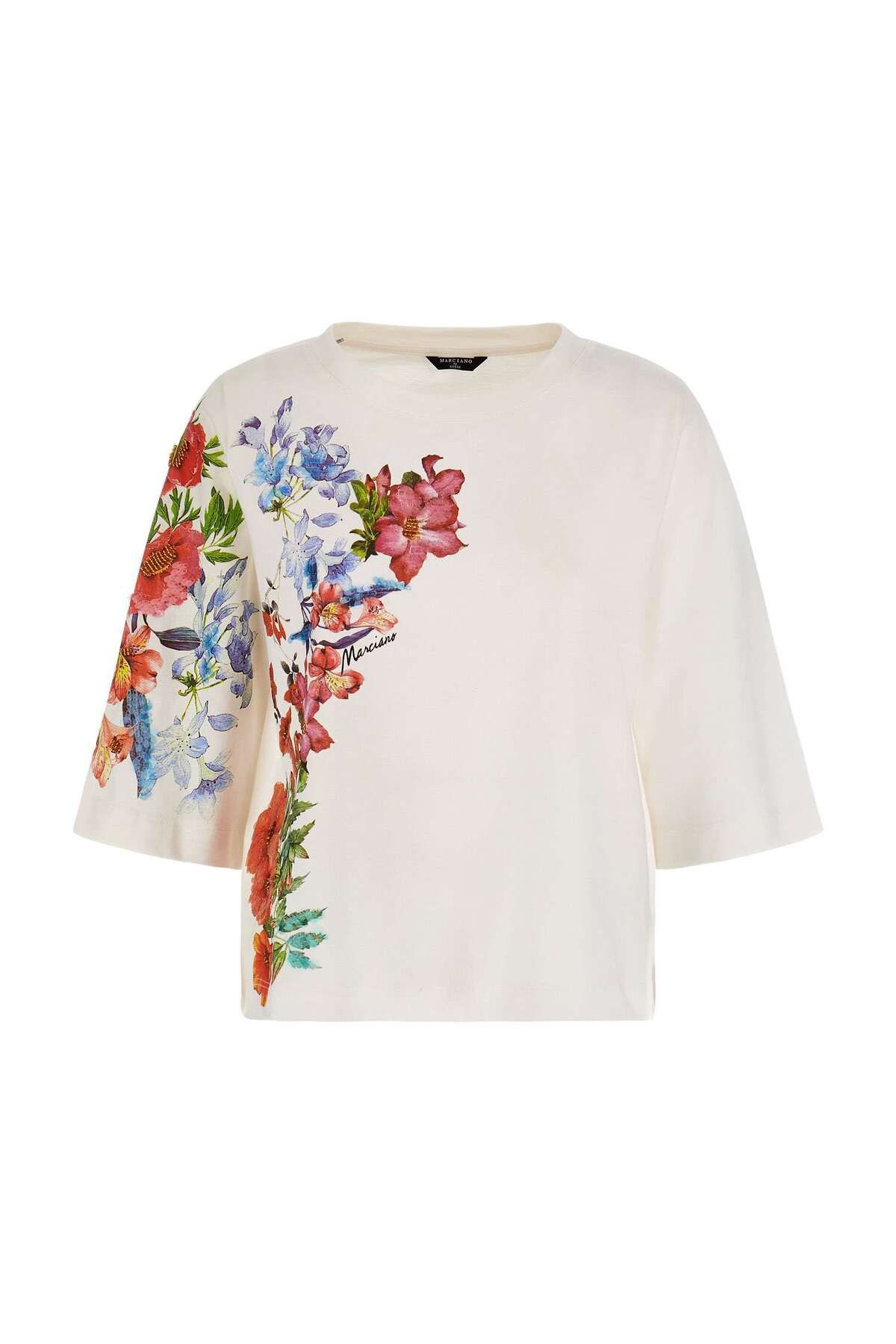 Guess Flower Kadın Oversize Fit T-Shirt