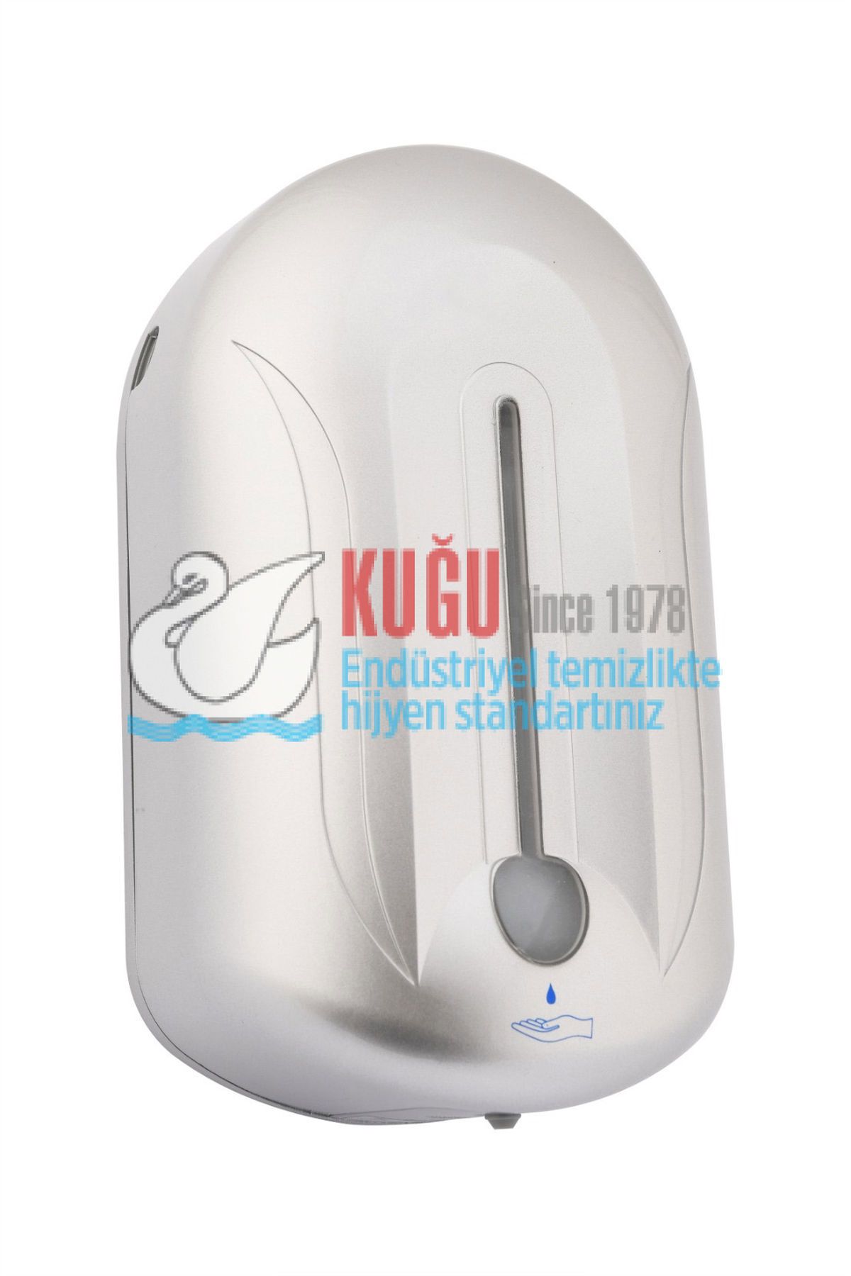 KG-GOLDPAPER Gümüş Renk 1100 ML Üstten Dolum Hazneli Sensörlü Sıvı Sabun Dispenseri (Elektrikli ve Pilli)