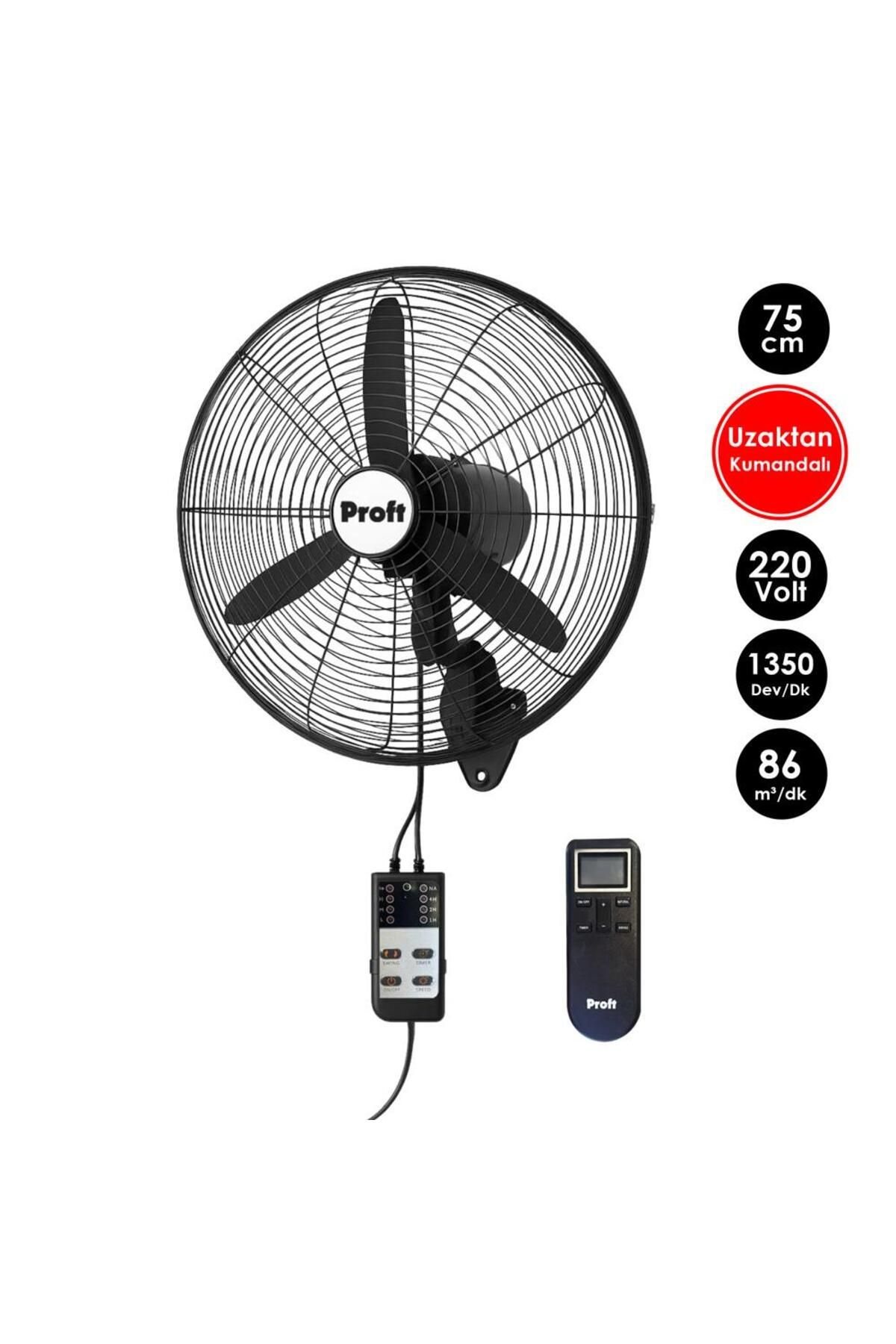 Proft FLW-750-HRI Uzaktan Kumandalı Duvar Sarkıt Tip Vantilatör 75 cm