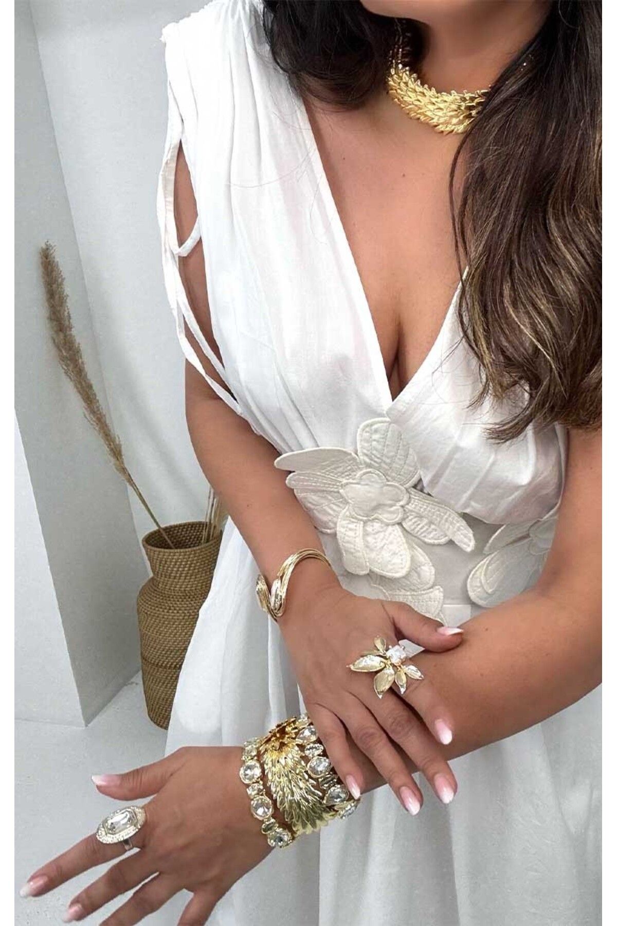 BYP Atelier Altın Yağmuru Bileklik Gold-Beyaz