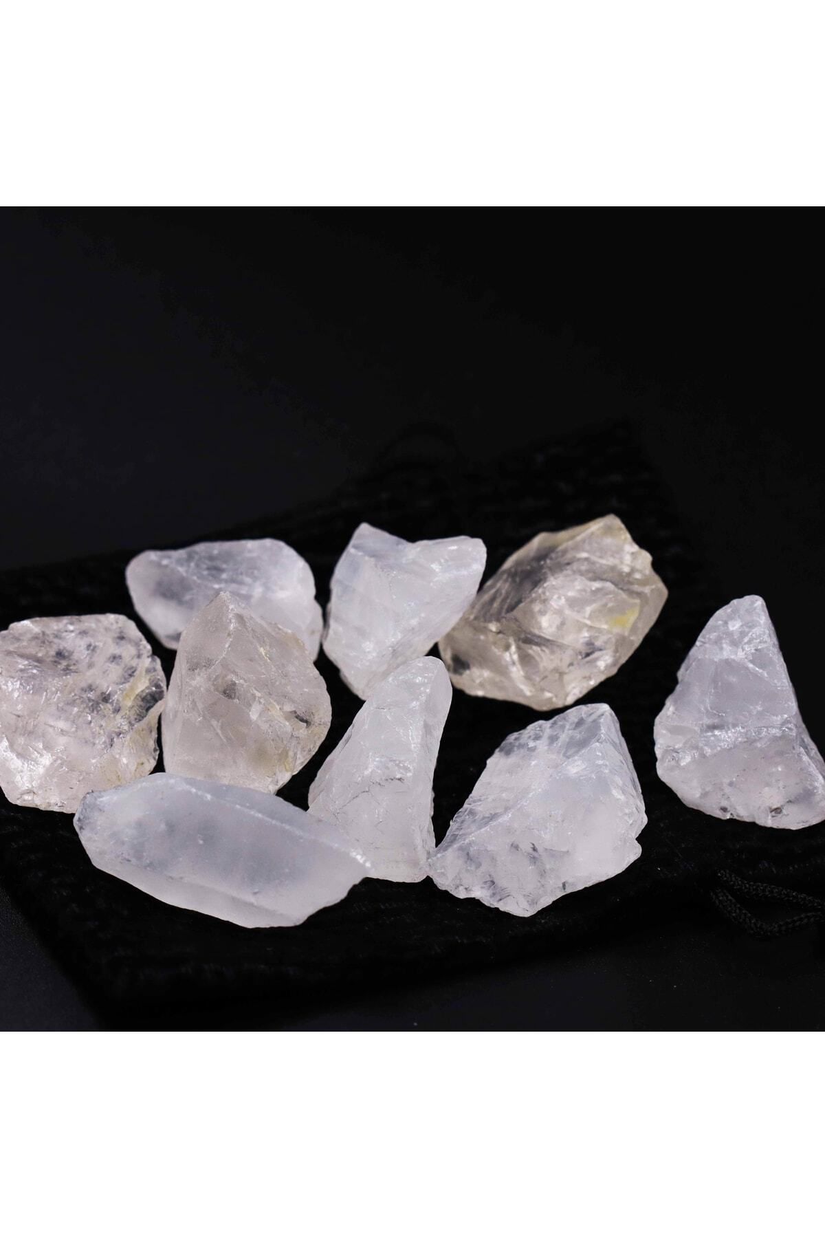 Elioure Doğal Kristal Kuvars Taşı 15-25gr, Parlak ve Enerji Dolu Ham Taş Parçası