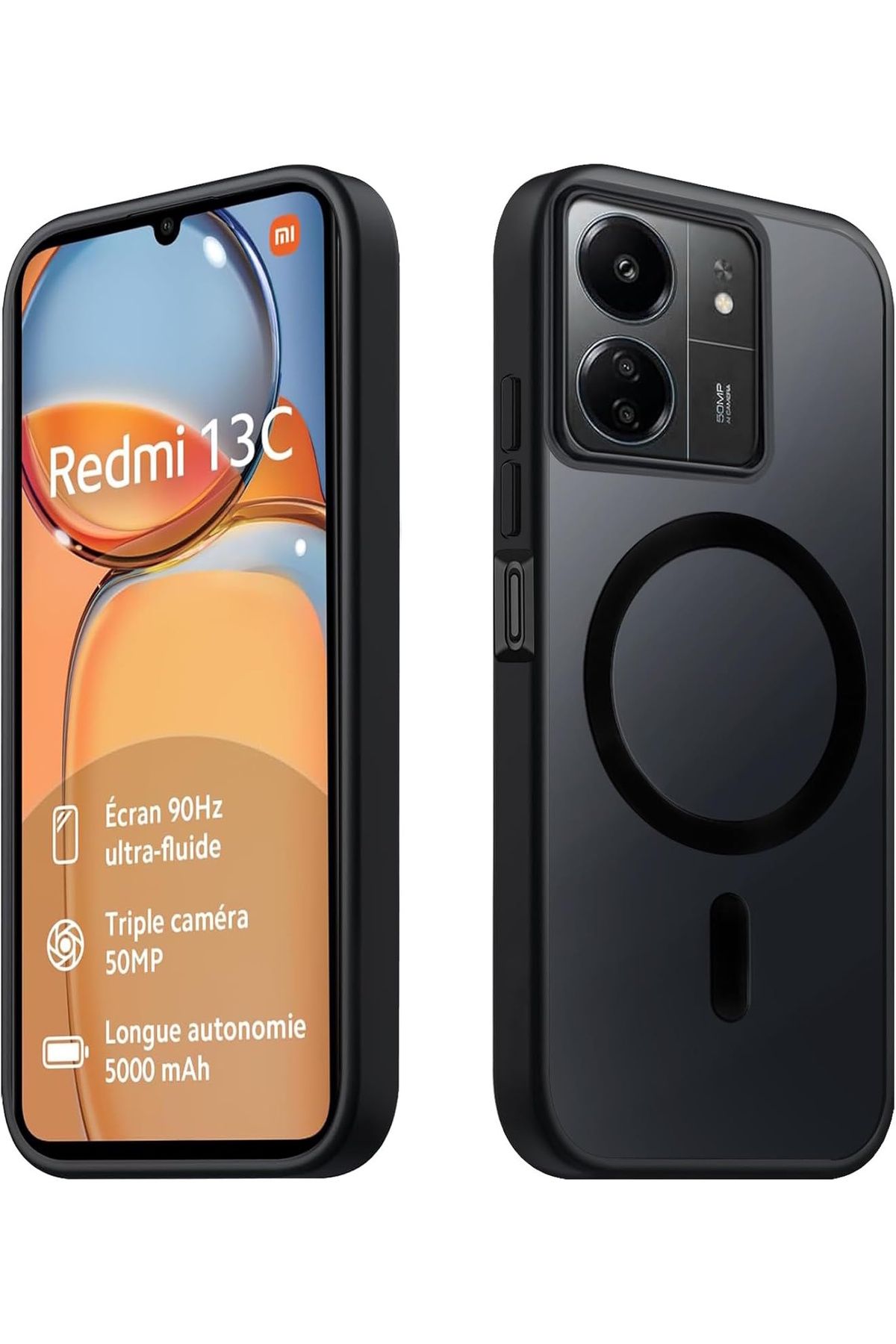 m.tk moveteck Xiaomi Redmi 13C-Poco C65 Kılıf Mat Magsafe Özellikli Darbe Önleyici Hassas Buton Tam Kamera Lensli