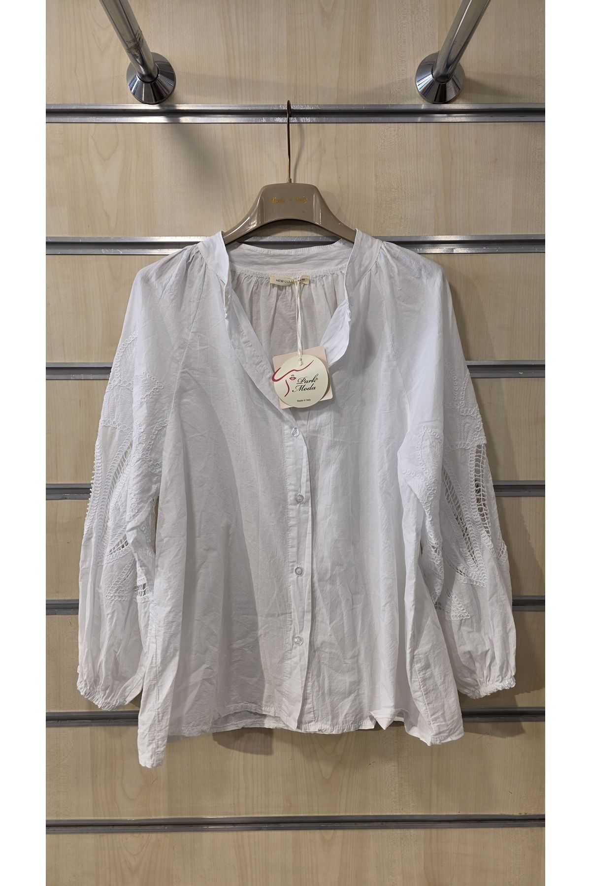 Park Moda İtalyan Pamuklu Gömlek Kolları Dantelli