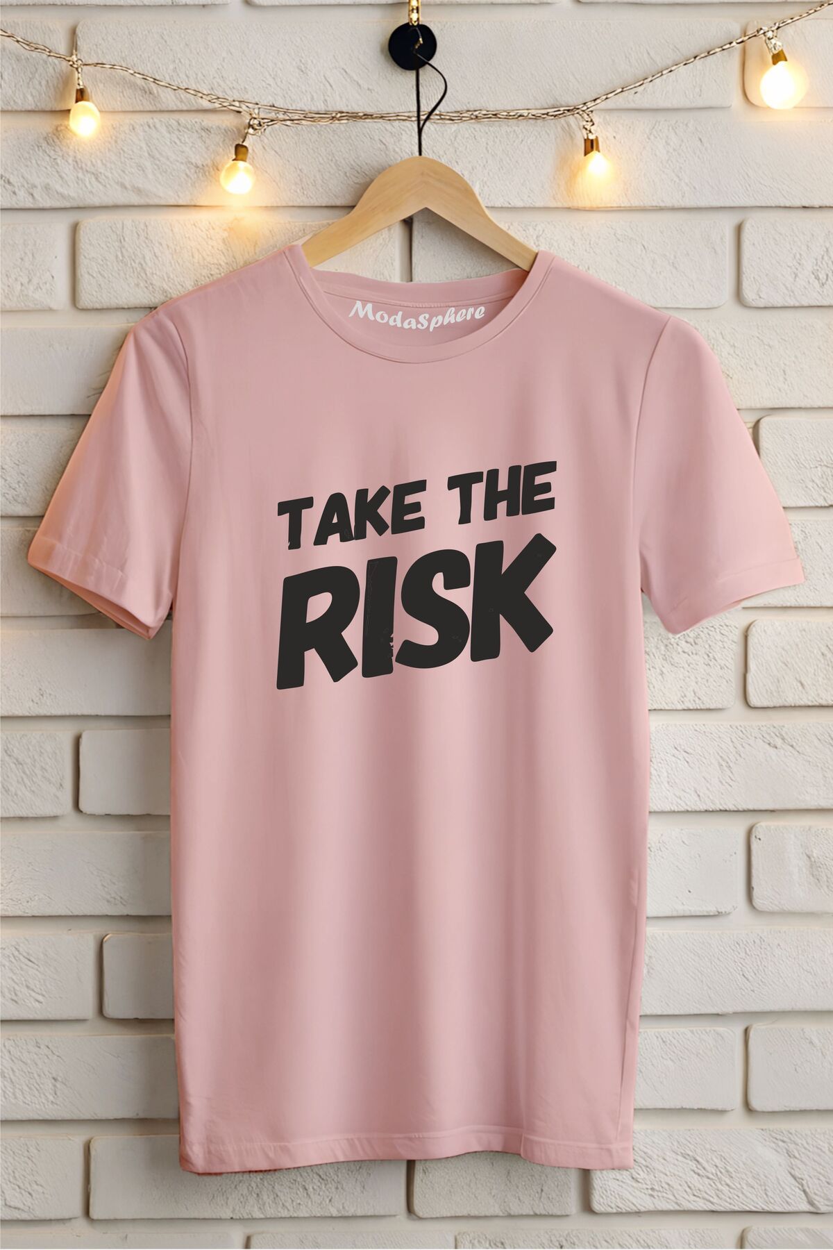 ModaSphere Take The Risk Baskılı Unisex Oversize Tişört