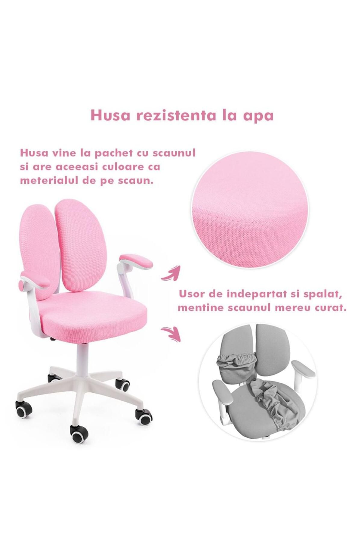 Onuvio-® Scaun ergonomic reglabil pentru clasele primare - Învățarea posturii corecte - Roz 5