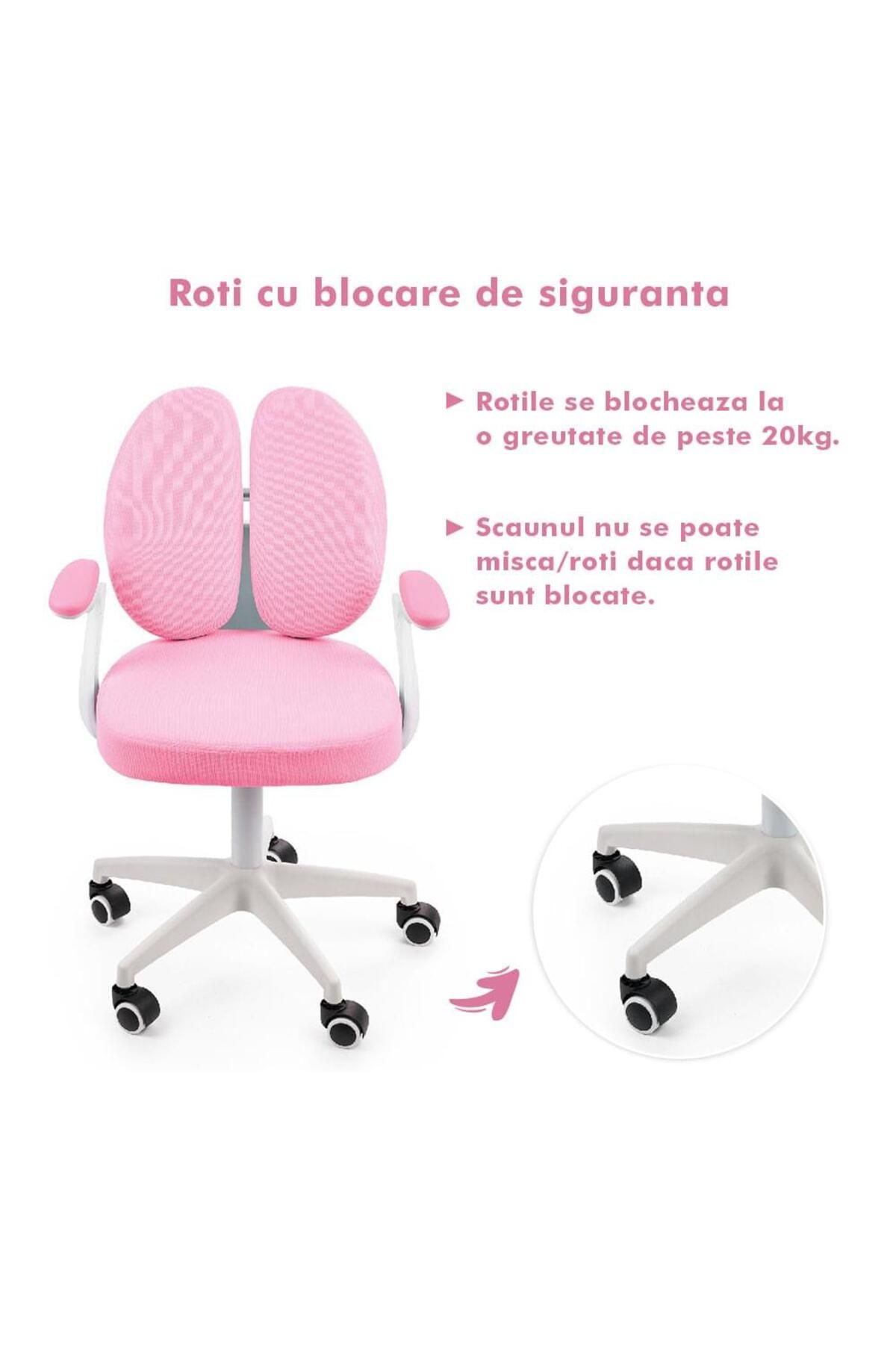 Onuvio-® Scaun ergonomic reglabil pentru clasele primare - Învățarea posturii corecte - Roz 9
