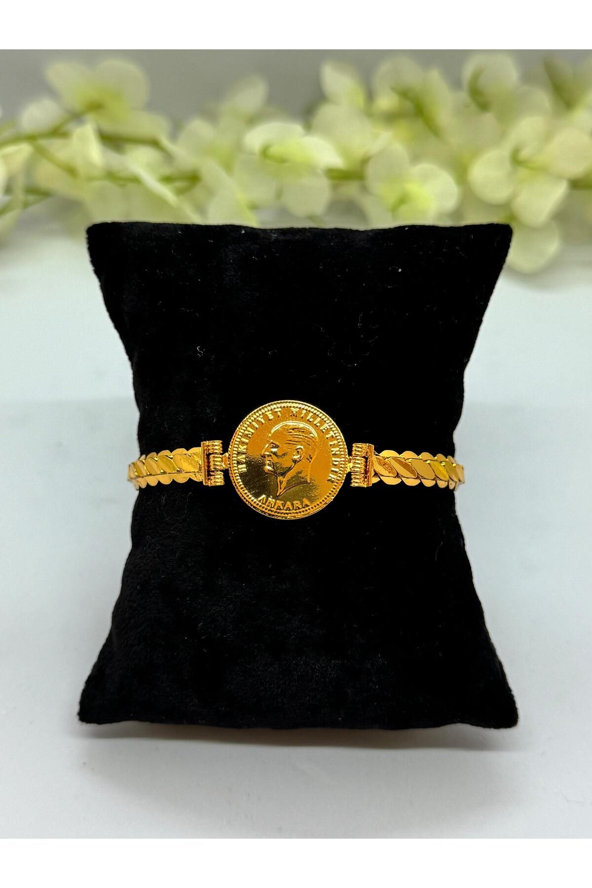 Constanza Exclusive 22 Ayar Altın Kaplama Tuğralı Burma Bileklik