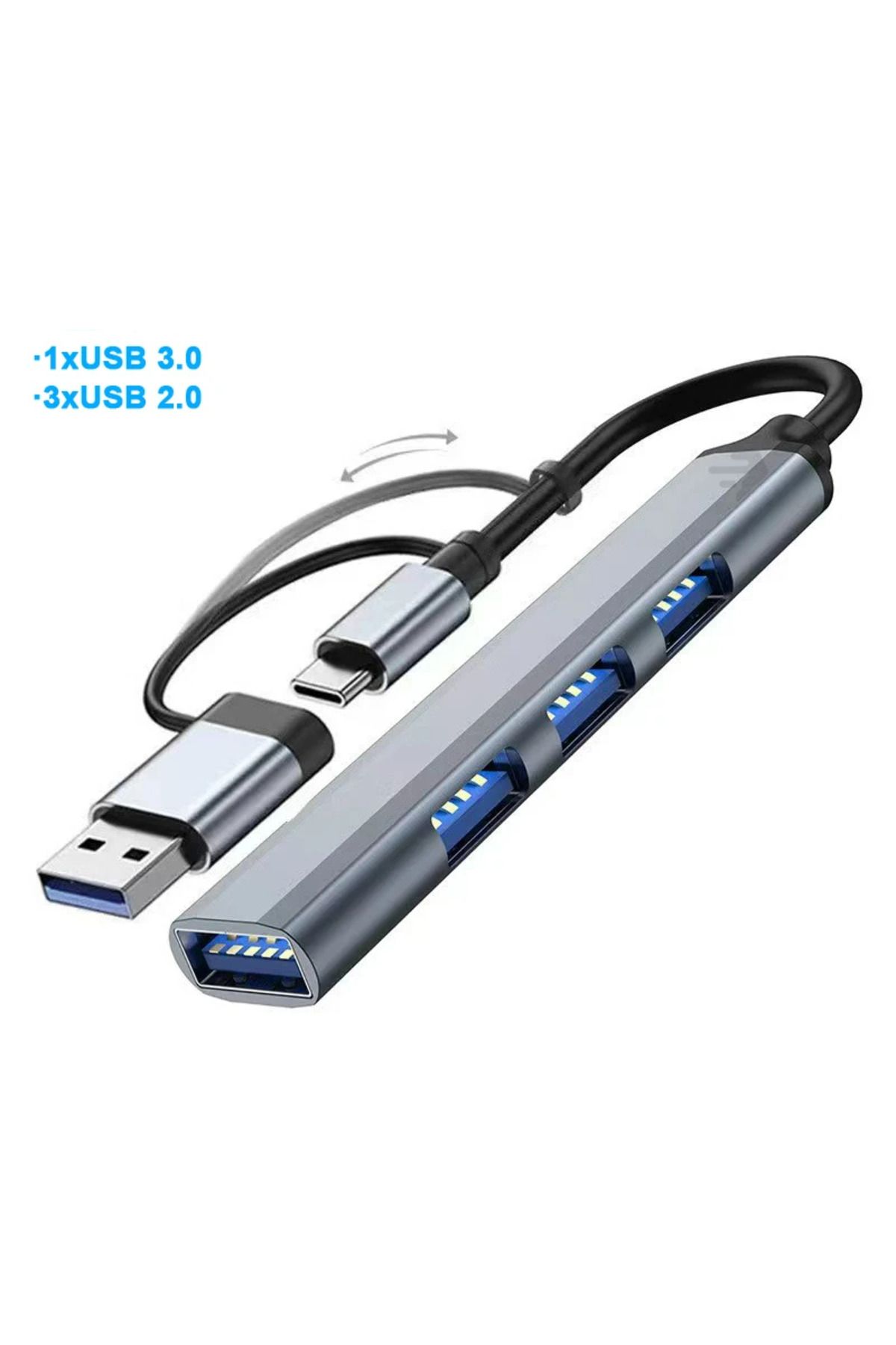 MMPSHOP Macbook Pro Air Uyumlu Type-C 8in1 Dönüştürücü Çoklayıcı 4 Usb Girişli