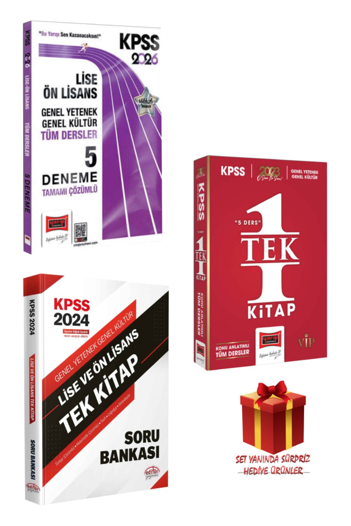 Yargı Yayınları 2026 KPSS Lise Ön Lisans Tüm Dersler 5 Deneme+ Tek Kitap Soru Bankası+ 5 Ders 1 Kitap Konu Anlatımlı