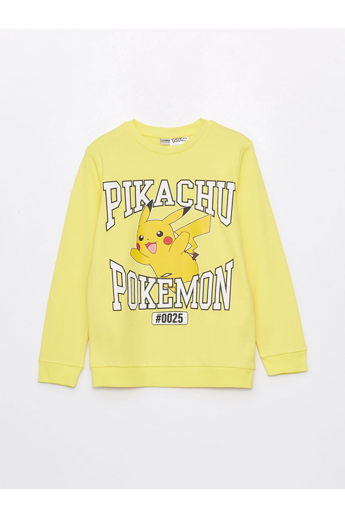 LC Waikiki LCW Kids Sari Bisiklet Yaka Pikachu Baskılı Uzun Kollu Erkek Çocuk Tişört S45353Z4NVY25