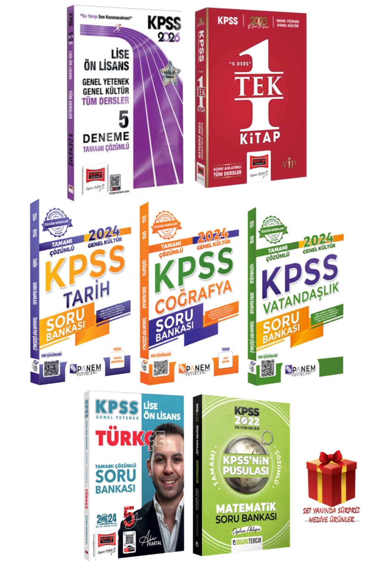 Yargı Yayınları 2026 KPSS Lise Ön Lisans Tüm Dersler 5 Deneme+ 5 Ders 1 Kitap Konu Anlatımlı+ Soru Bankası Seti