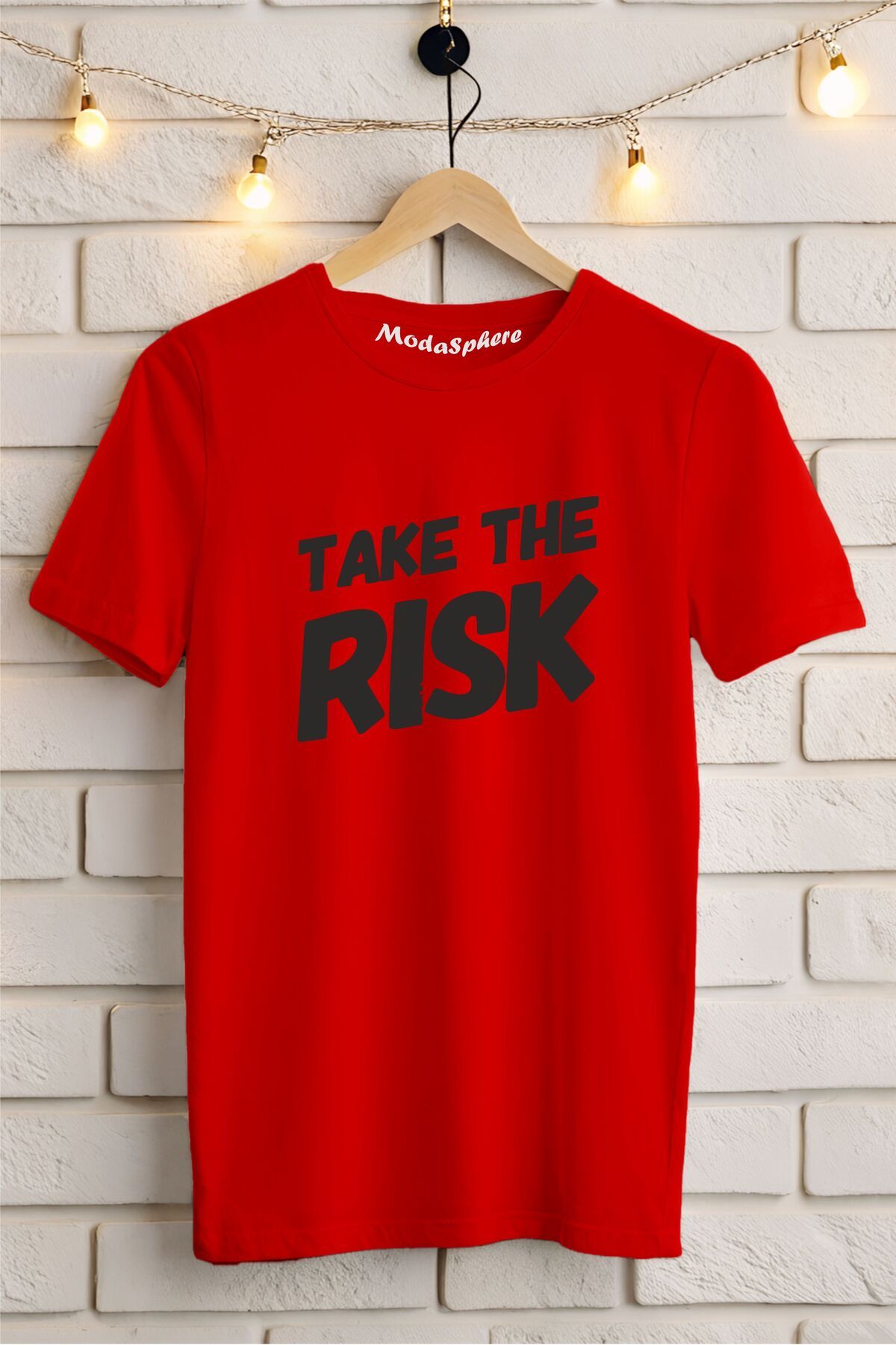 ModaSphere Take The Risk Baskılı Unisex Oversize Tişört