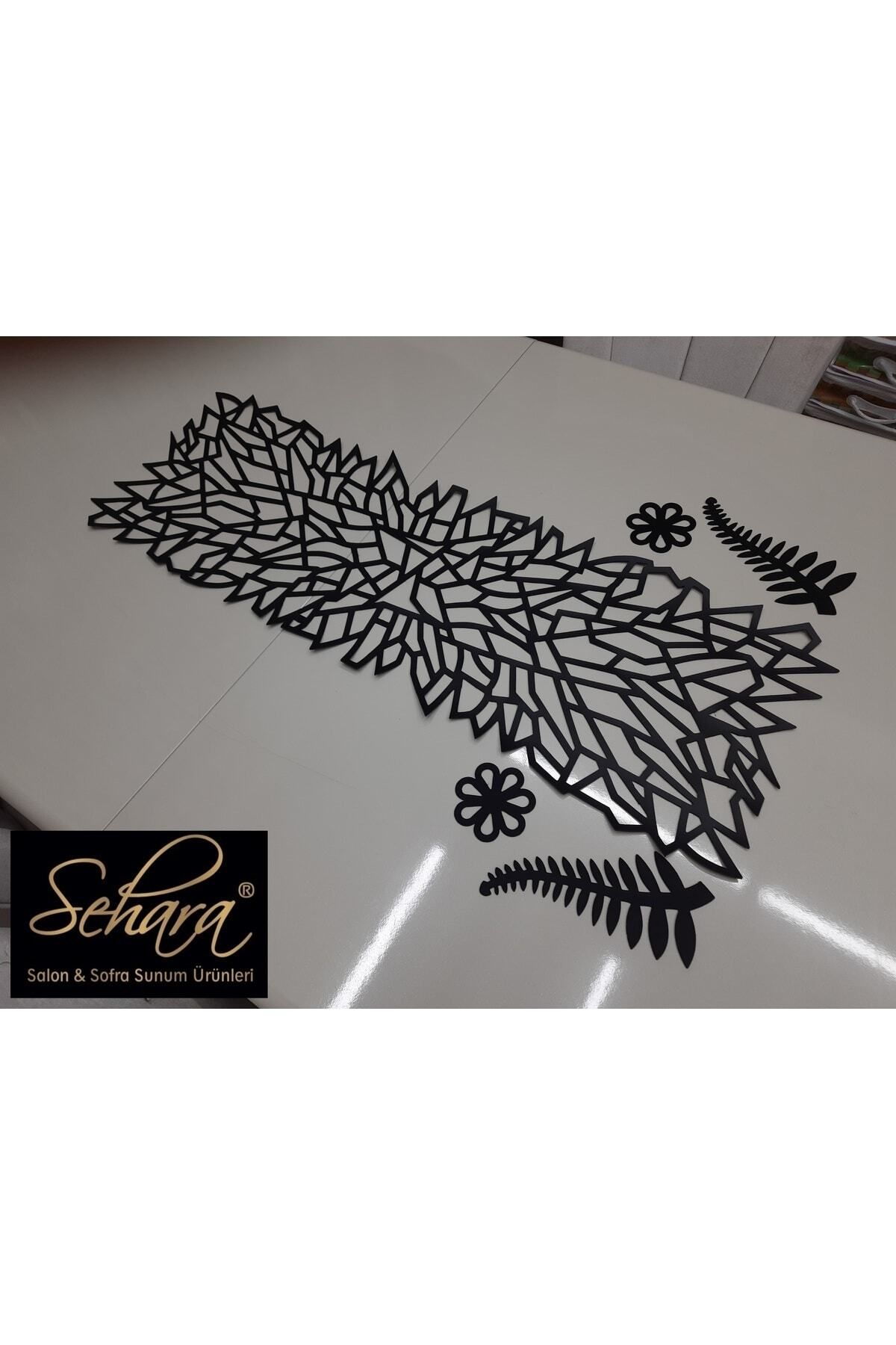 Elioure Şık Siyah Suni Deri Masa Koşusu 100x33cm 1 Adet
