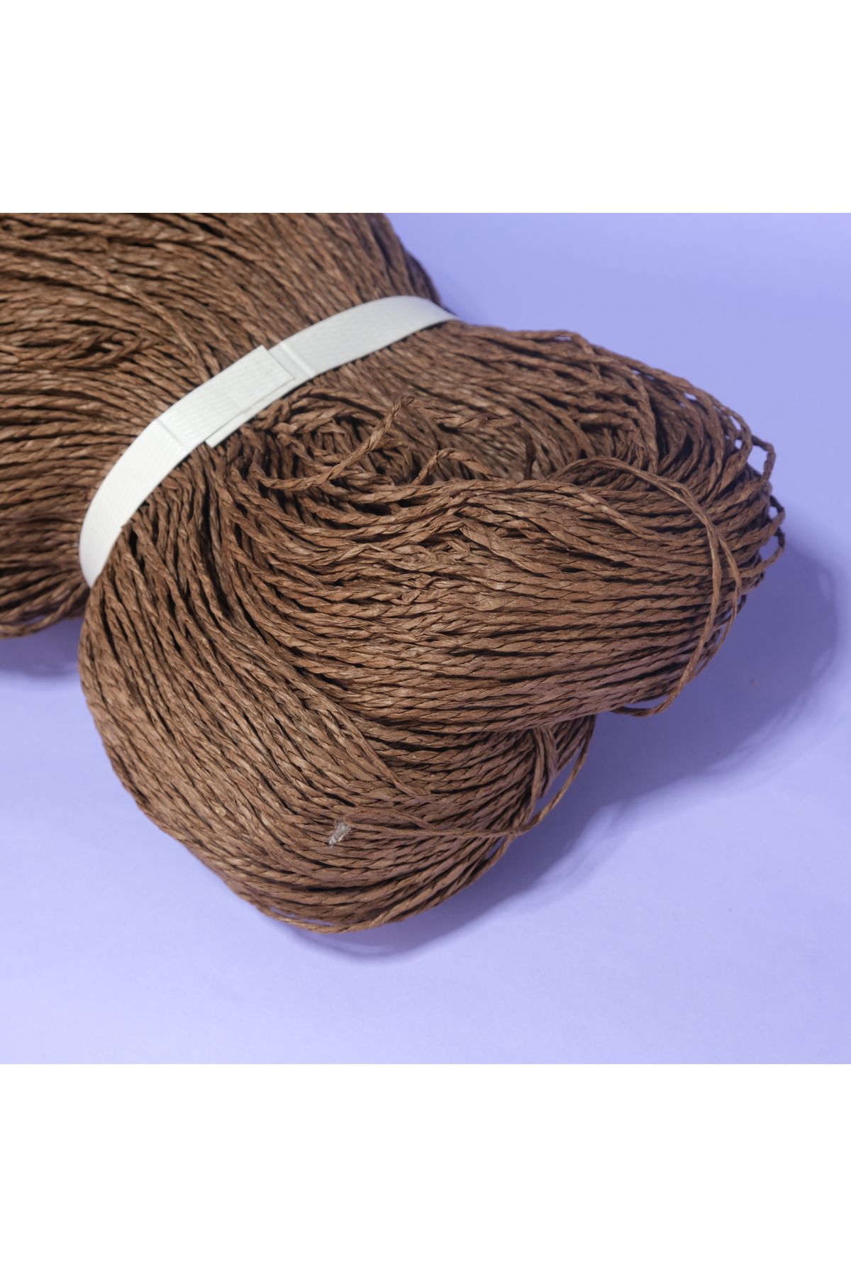 Prestij Boncuk Çile Kağıt İp Çanta ve Hobi El Örgü İpi G43 Kahverengi 400-500 gr