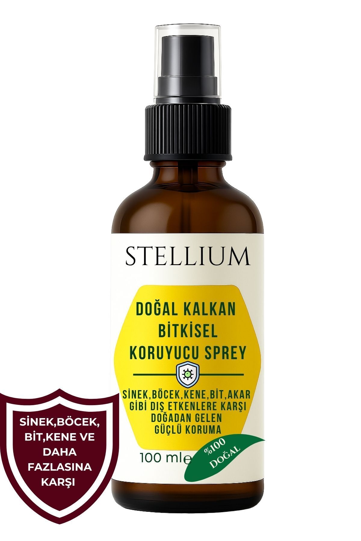 STELLIUM Doğal Koruma Spreyi 100 ml | Sinek, Böcek, Bit, Kene, Akar Karşıtı Bitkisel Sprey