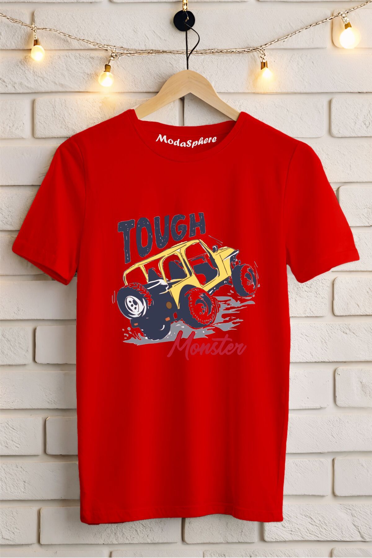 ModaSphere TOUGH MONSTER Baskılı Unisex Oversize Tişört
