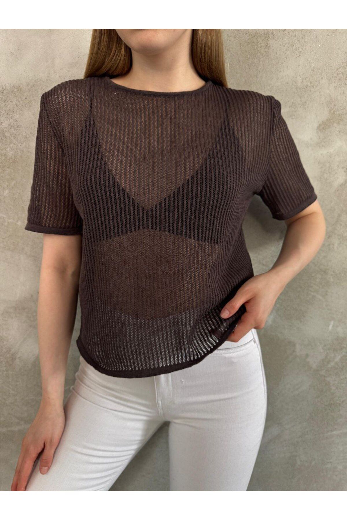 Abalı Yeni sezon triko yazlık bluz Alhawi model