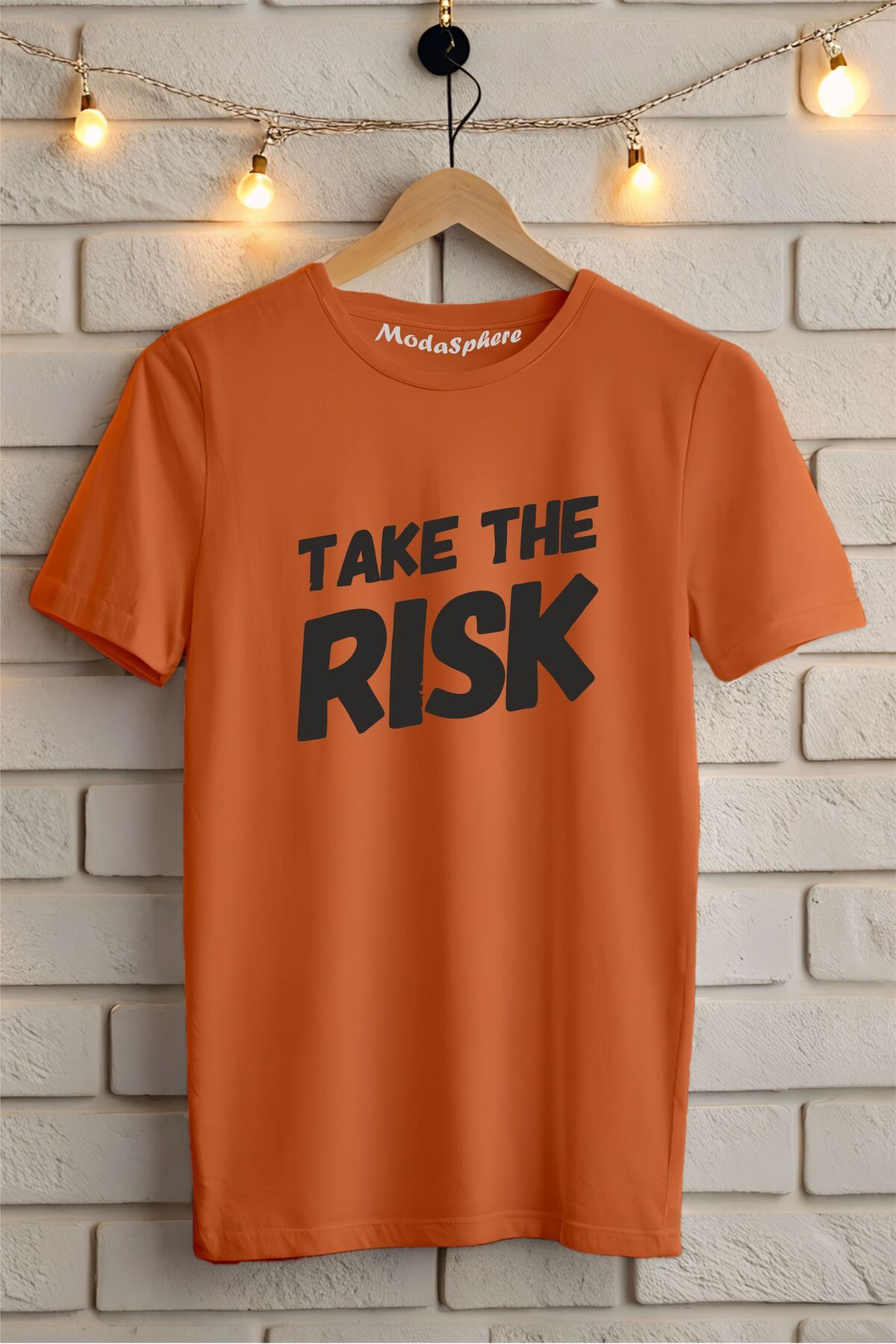 ModaSphere Take The Risk Baskılı Unisex Oversize Tişört