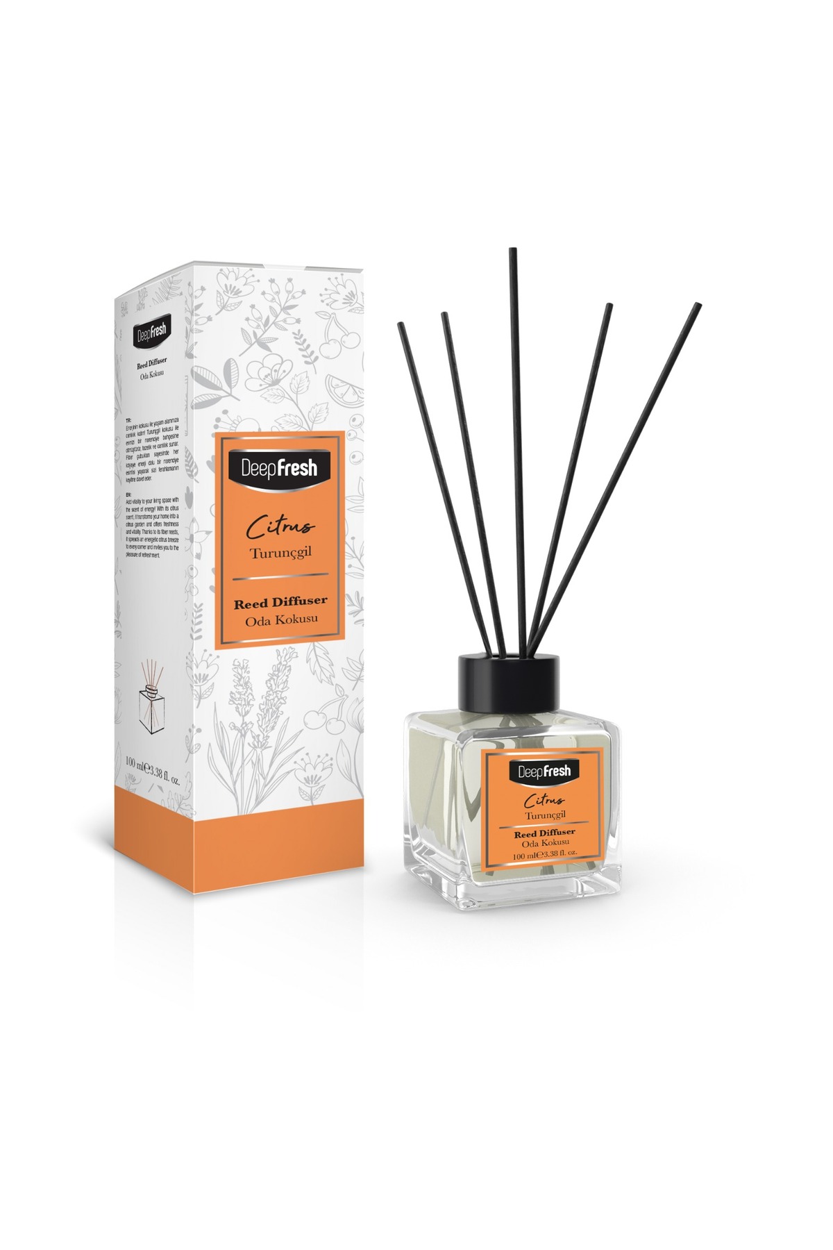 Deep Fresh Αρωματικό χώρου με άρωμα εσπεριδοειδών και στικ 100 ml