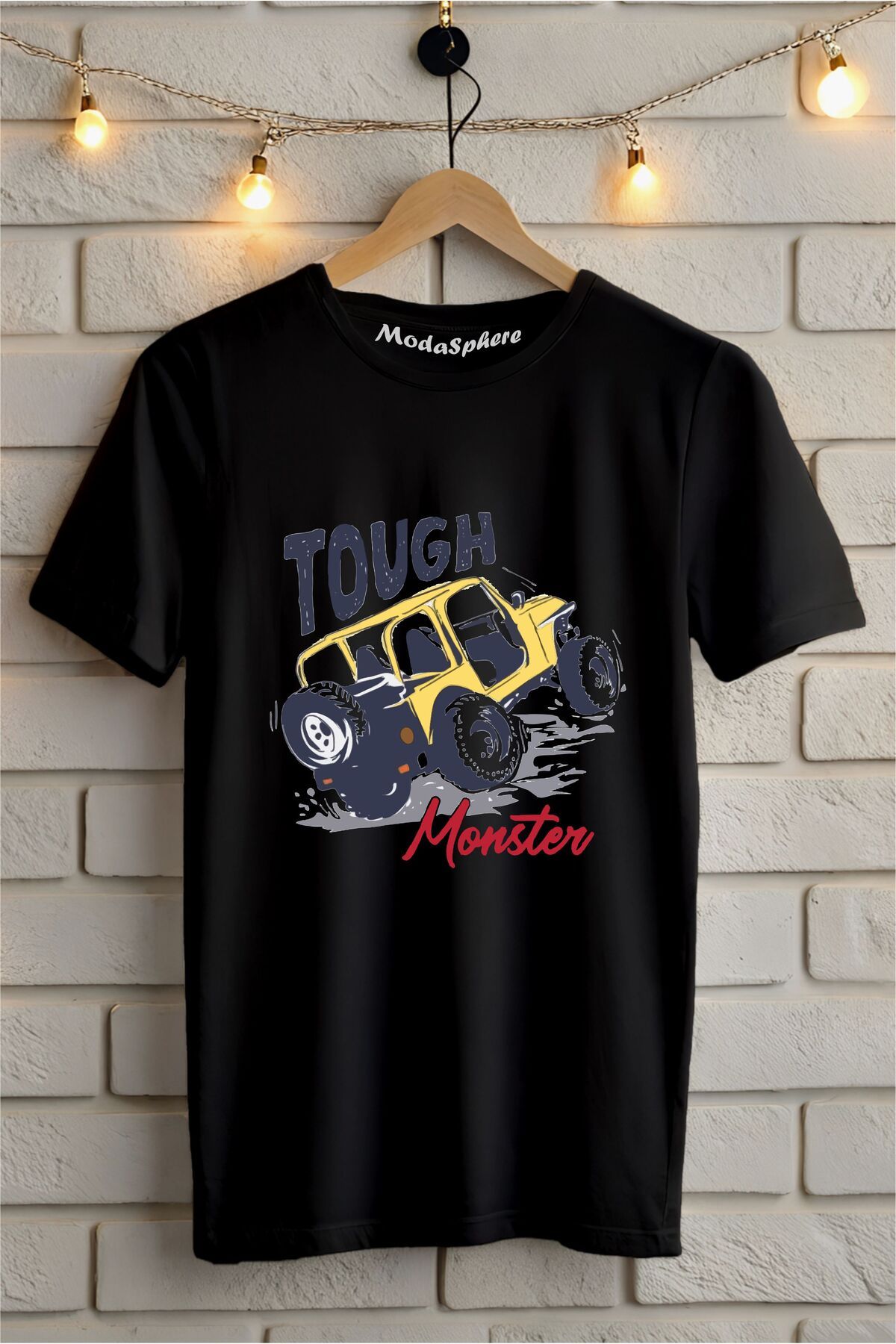 ModaSphere TOUGH MONSTER Baskılı Unisex Oversize Tişört