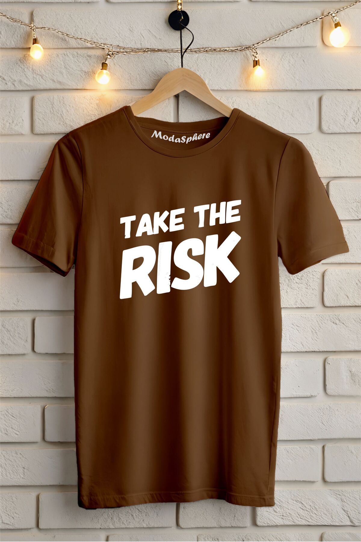 ModaSphere Take The Risk Baskılı Unisex Oversize Tişört