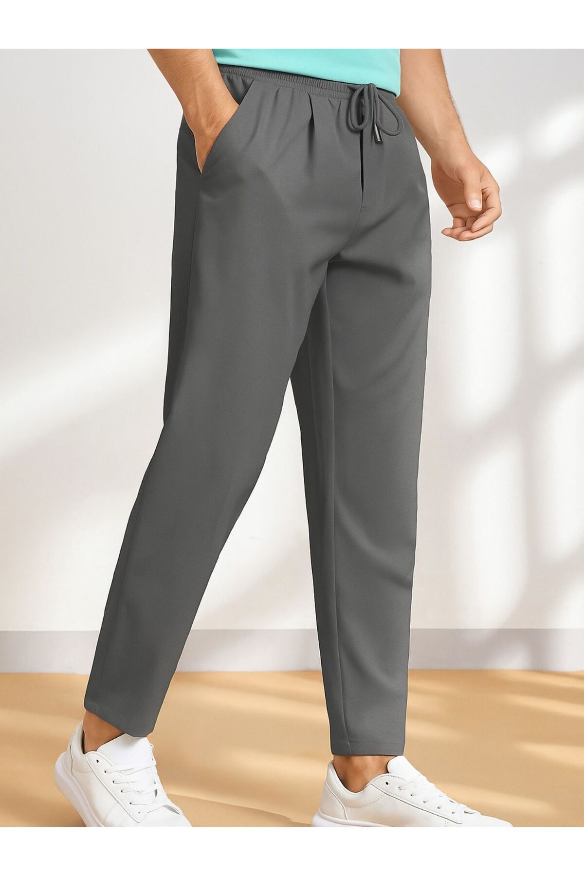 GENIUS STORE Erkek Pantolon Beli Lastikli Jogger Pantolon Cepli Fit Pantolon ERKEK-JOGGER