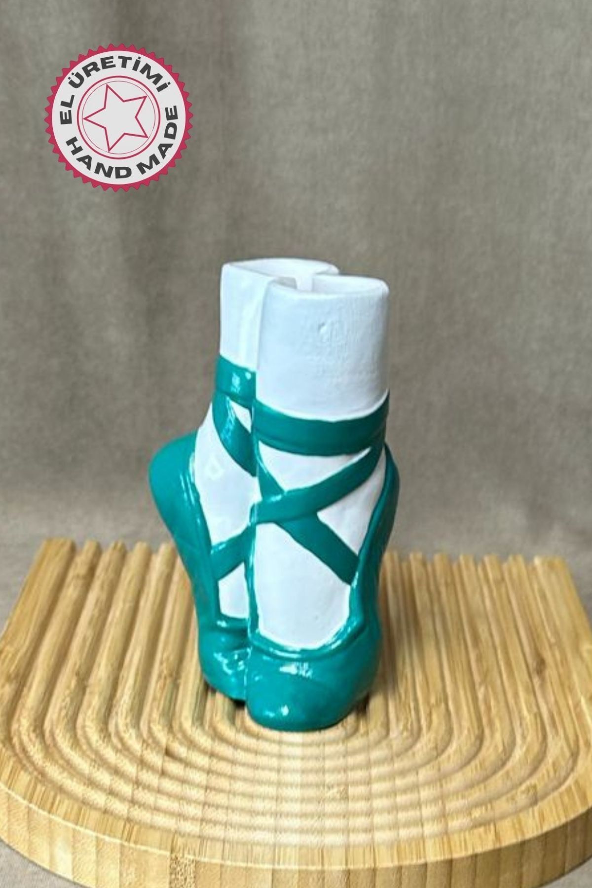 Uretti - Ayşe 7362 El Yapımı Balerin Ayakkabısı Dekoratif Biblo / Vazo - 15 X 9 Cm