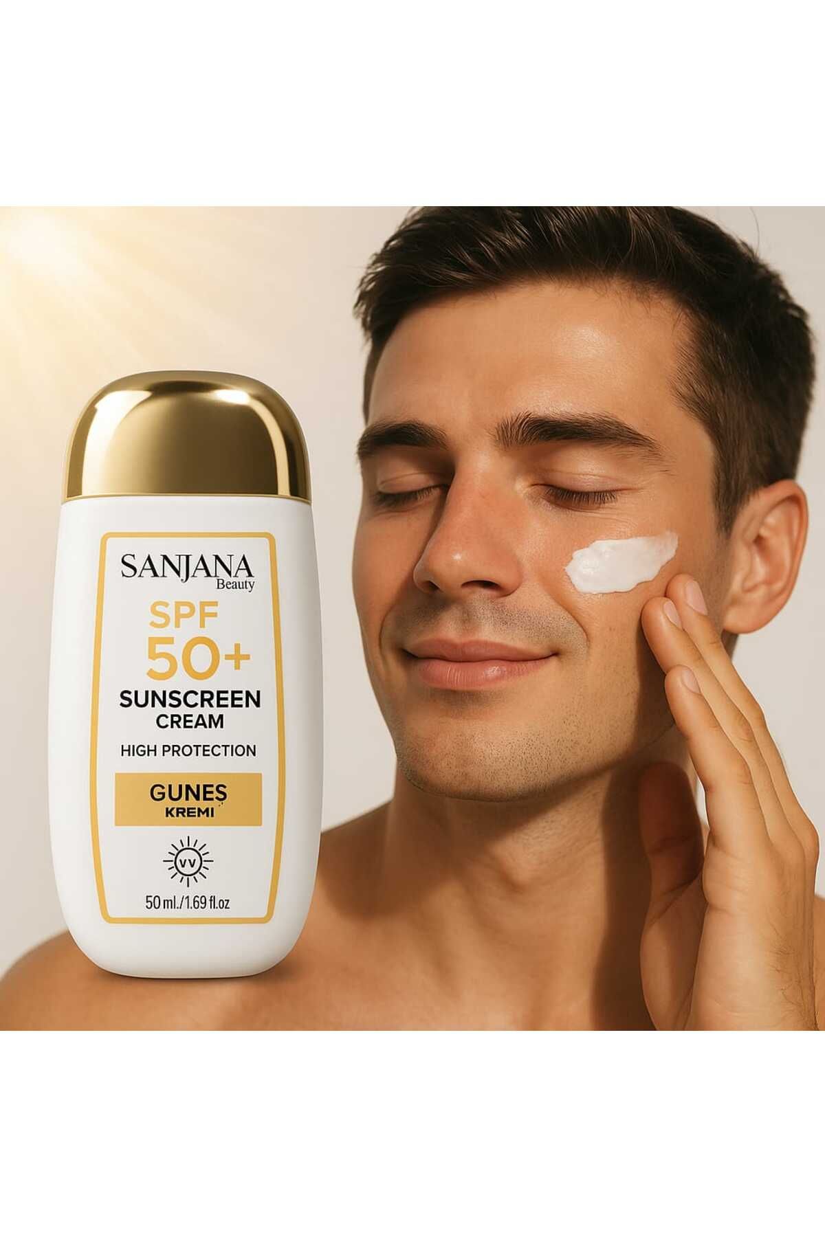 SANJANA Beauty SPF 50+ Güneş Koruyucu Krem , Nemlendirici, Leke Karşıtı Güneş Kremi – 50 ml