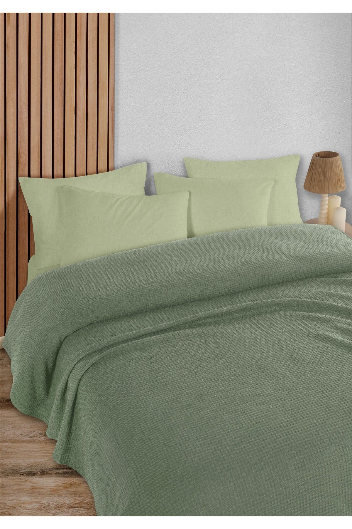 HomeBerry Adaline Çağla Yeşili Tek Kişilik Pike Takımı 160 x 230 cm