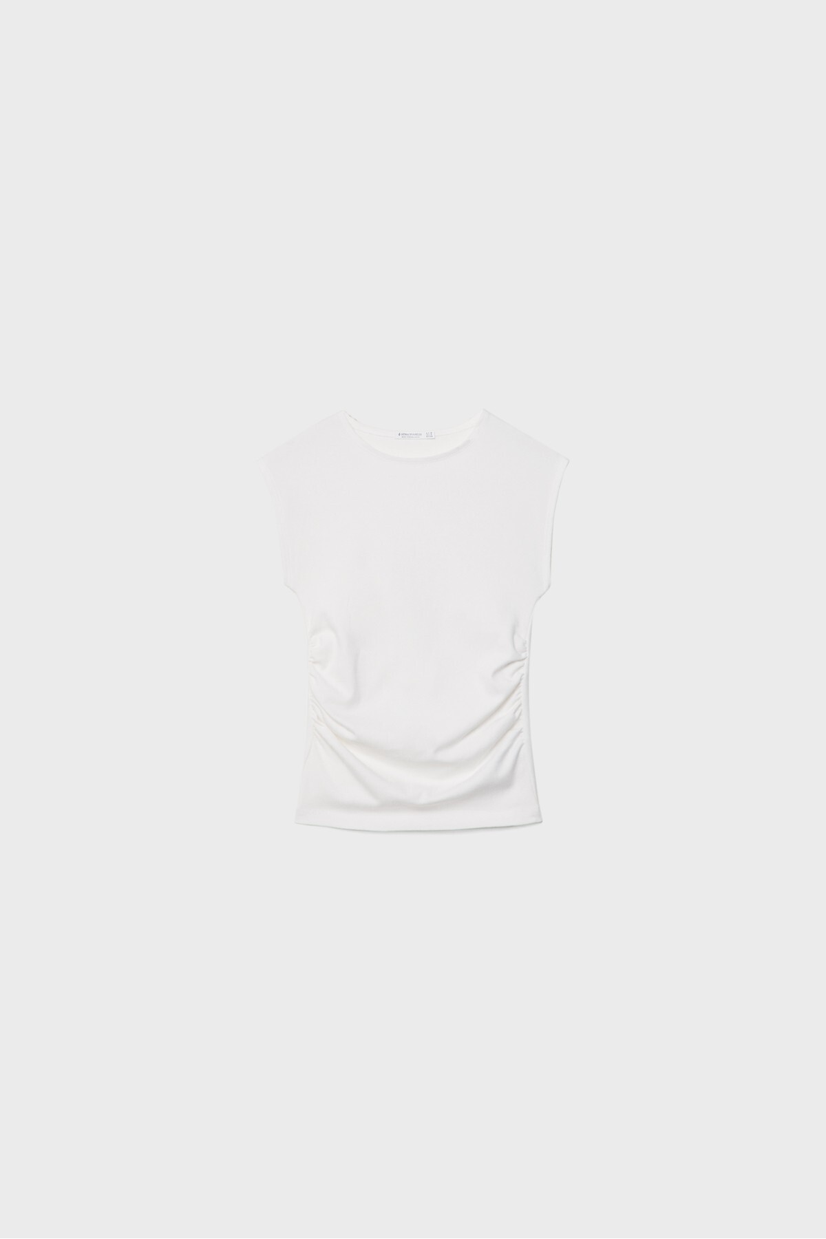 Stradivarius  Basic fitted büzgülü t-shirt - Görsel 6