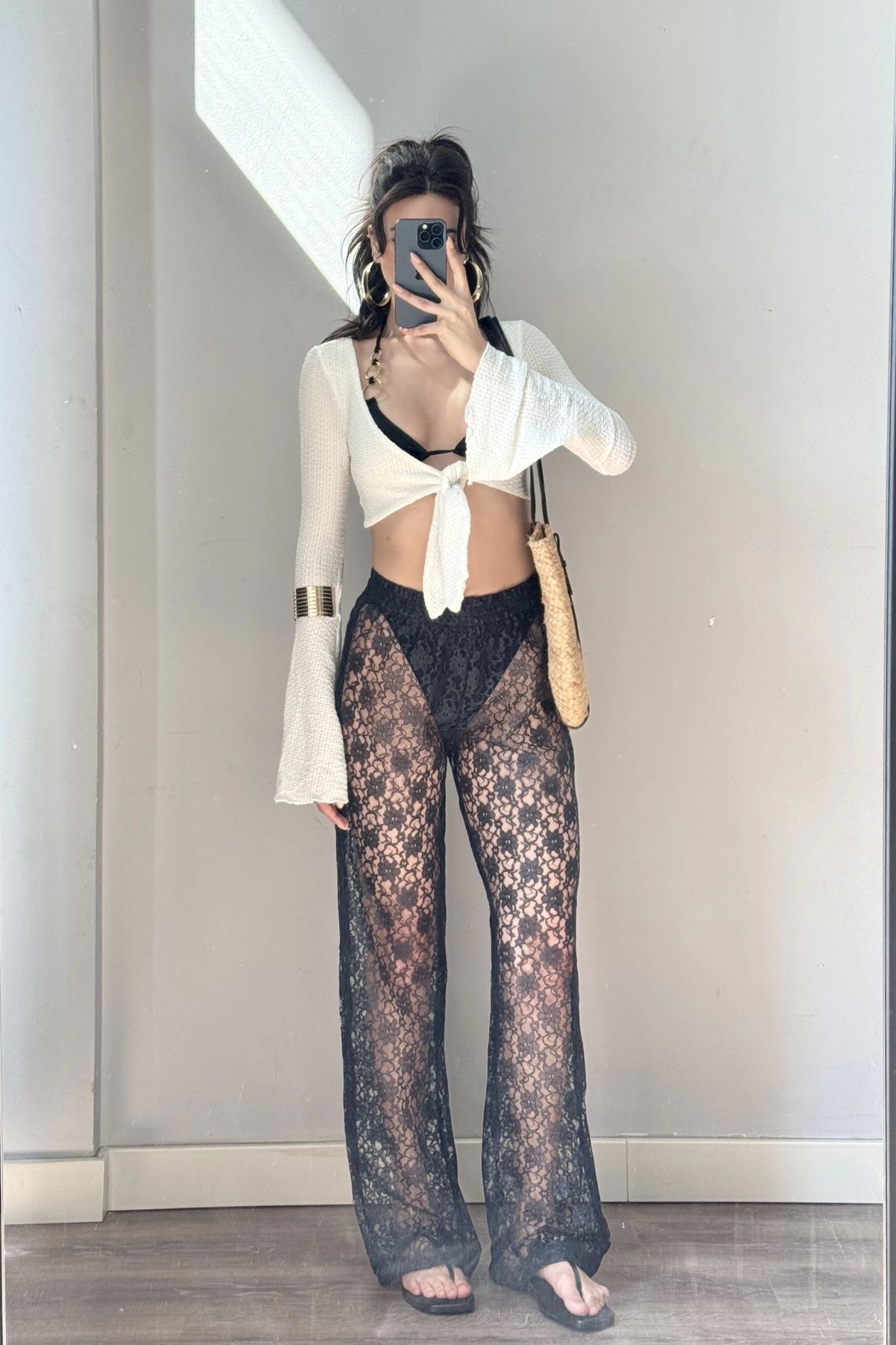 Eka Kadın Lacivert Dantelli Pantolon 1017-0170